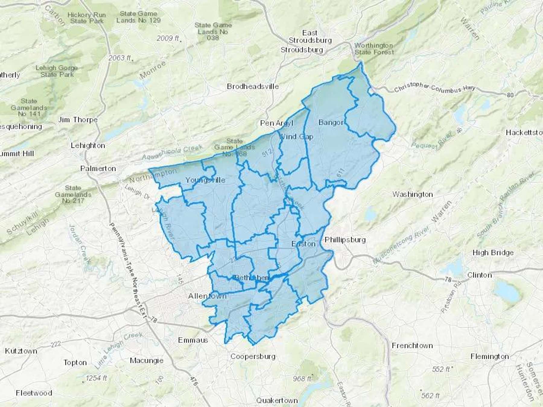 Aerni & Hitzel Fuel Inc Cash Heating Oil Delivery Map Map With The Aerni & Hitzel Fuel Inc Heating Oil Delivery Area Shaded In Blue