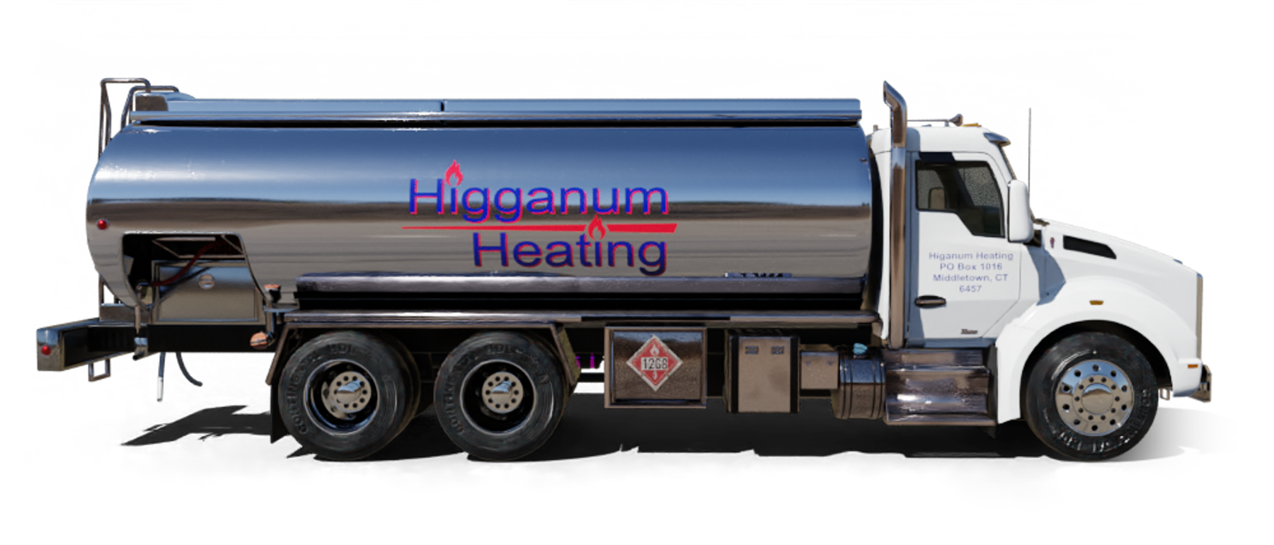 Unique Fuel Oil Heating Oil Truck Unique Fuel Oil residential home heating oil truck at the entrance portico in Brentwood, Long Island, New York delivering fuel oil.