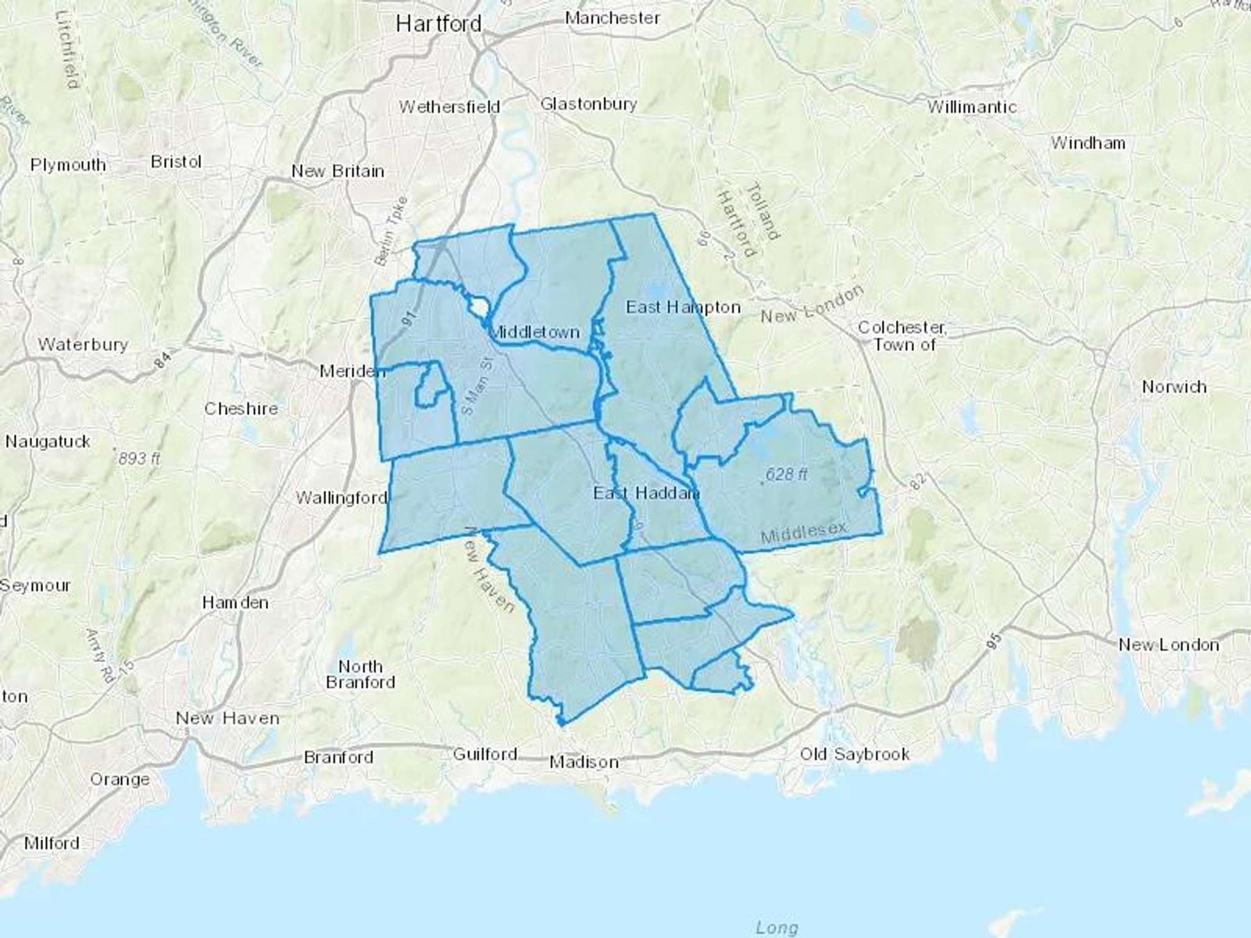Higganum Heating Cash Heating Oil Delivery Map Map With The Higganum Heating Heating Oil Delivery Area Shaded In Blue