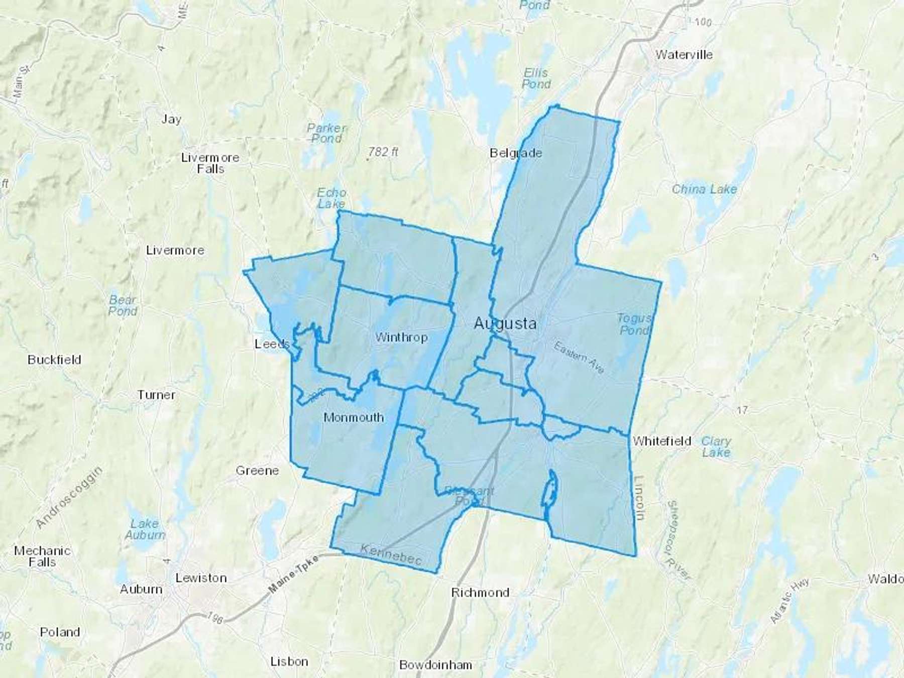 Litchfield Fuel Co Cash Heating Oil Delivery Map Map With The Litchfield Fuel Co Heating Oil Delivery Area Shaded In Blue