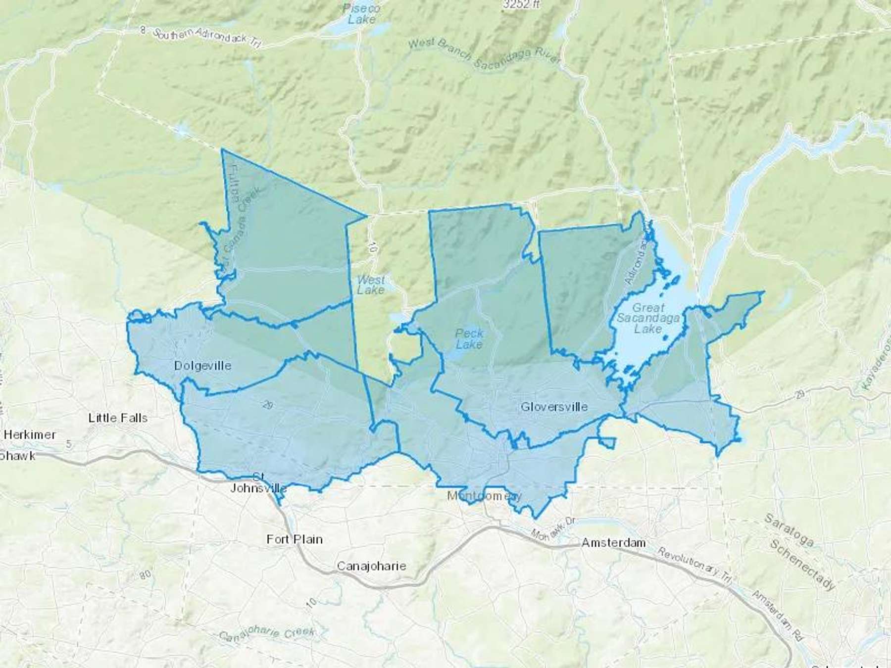 James H Sprung Elocin Oil Co Cash Heating Oil Delivery Map Map With The James H Sprung Elocin Oil Co Heating Oil Delivery Area Shaded In Blue