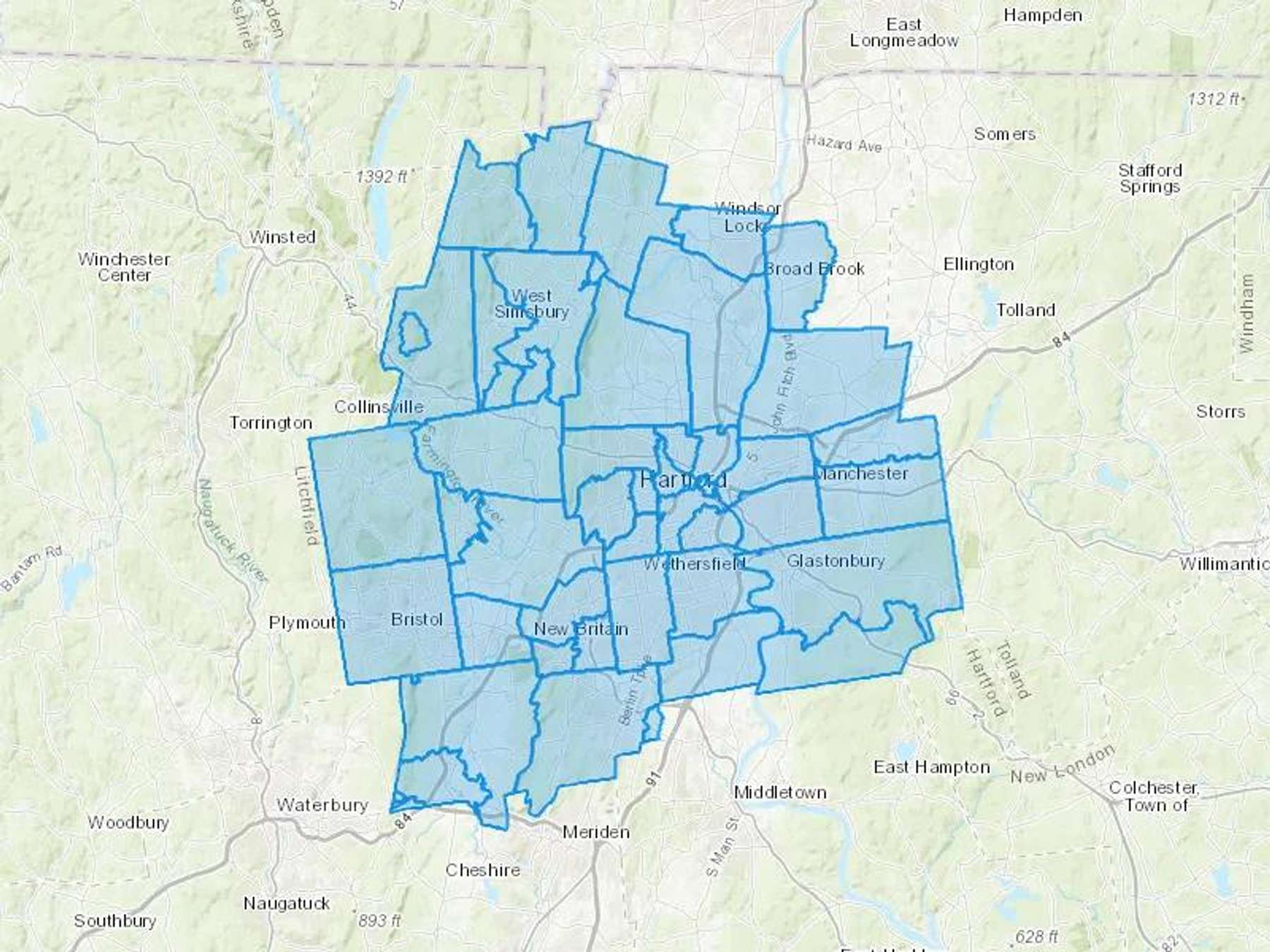 Minute Man Oil Cash Heating Oil Delivery Map Map With The Minute Man Oil Heating Oil Delivery Area Shaded In Blue