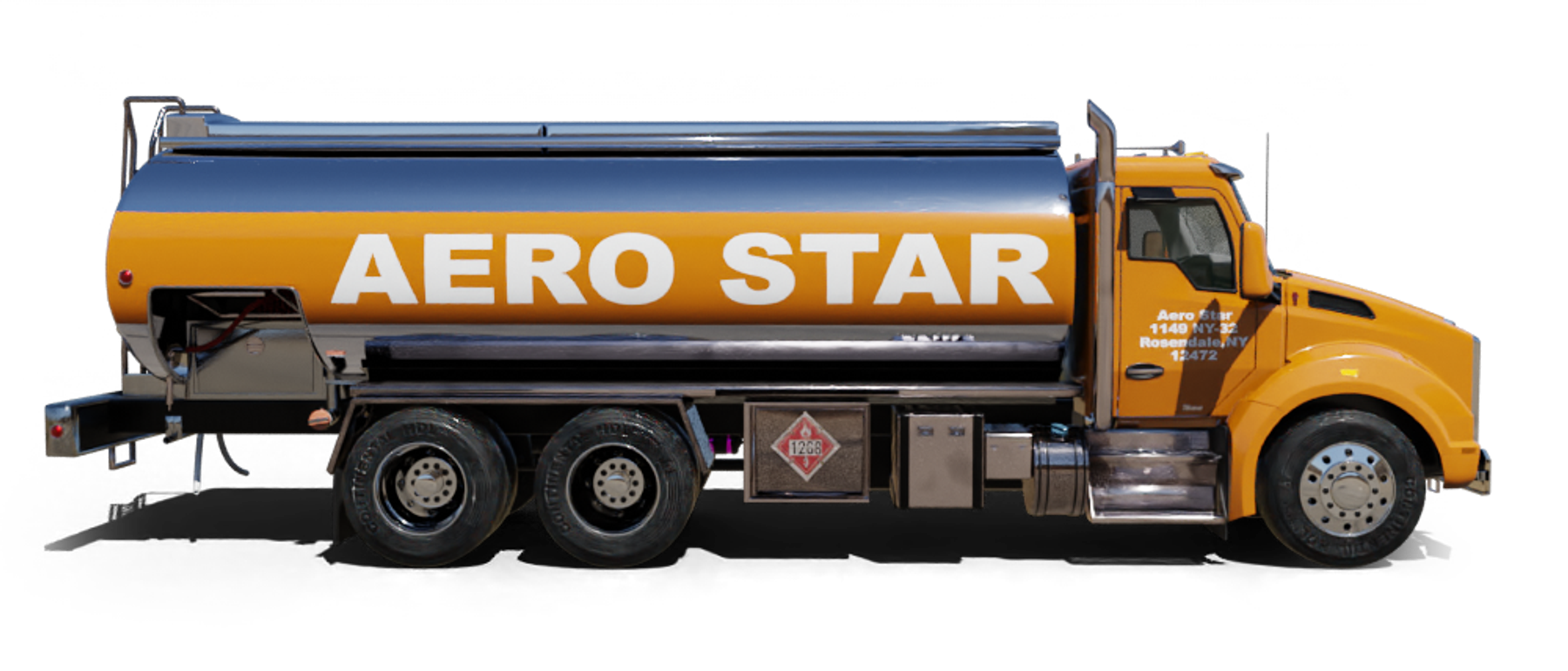 Alcus Fuel Heating Oil Truck  Alcus Fuel residential home heating oil truck parked at the station parking lot in Amityville, Long Island, New York delivering fuel oil.