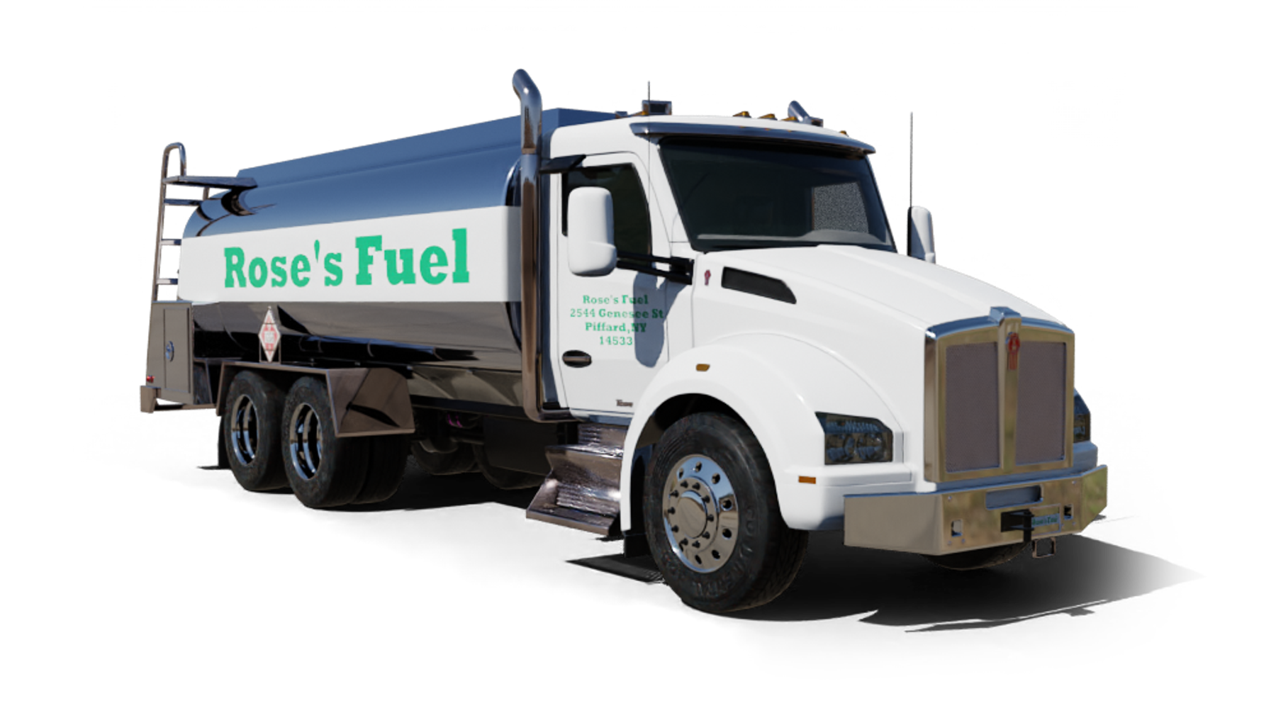 Fuelish/LNV Fuel Oil Heating Oil Truck Fuelish/LNV Fuel Oil residential home heating oil truck parked at a marina in Islip Terrace, Long Island, New York delivering fuel oil.