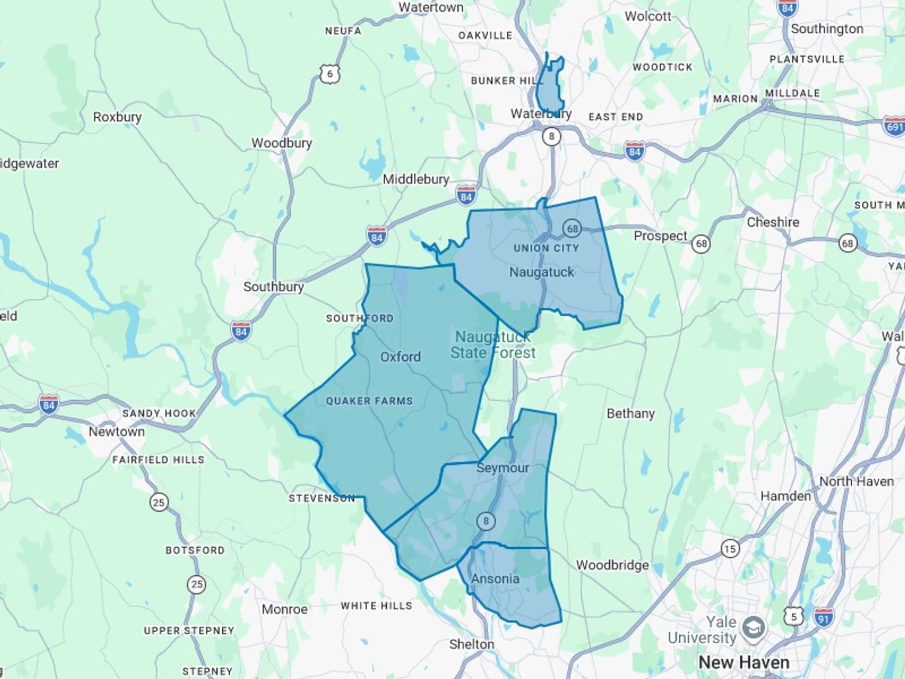 Reacharge fuel Cash Heating Oil Delivery Map Map With The Reacharge fuel Heating Oil Delivery Area Shaded In Blue