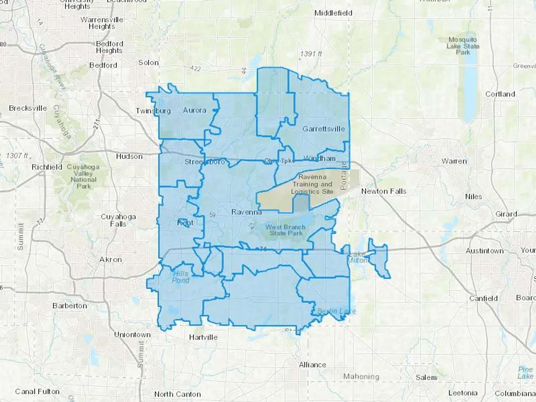 Ravenna Oil Company Inc Cash Heating Oil Delivery Map Map With The Ravenna Oil Company Inc Heating Oil Delivery Area Shaded In Blue