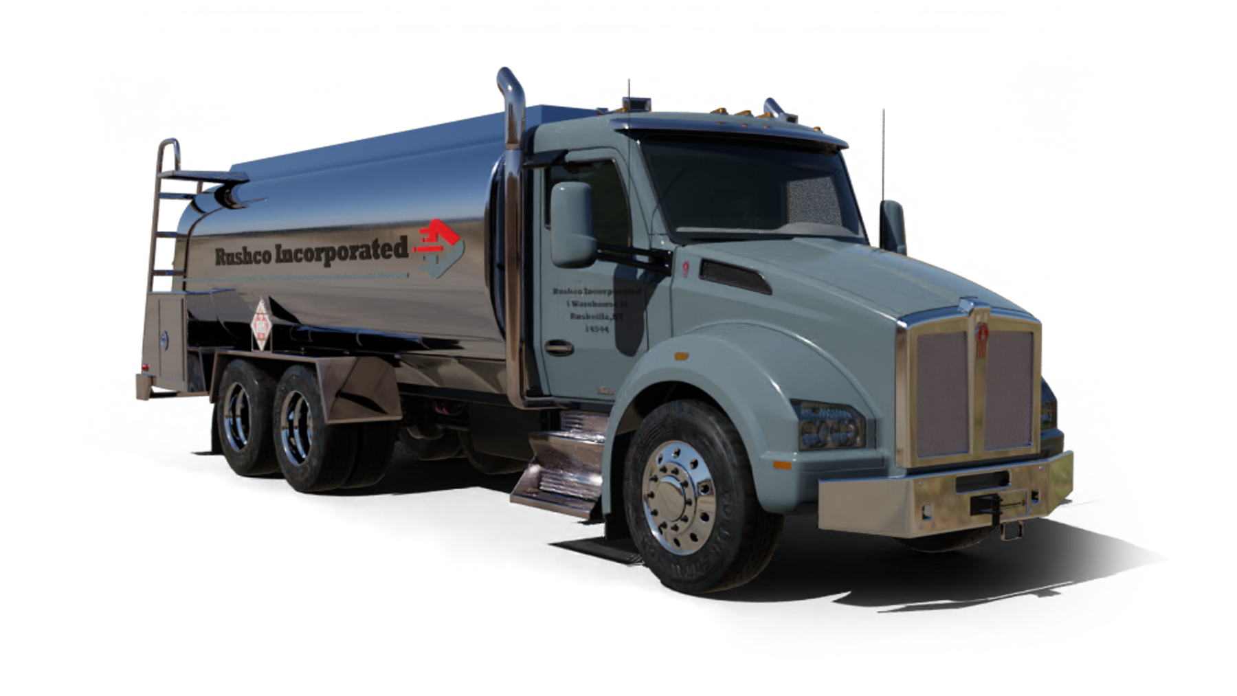 Jarzombek Energy Heating Oil Truck Jarzombek Energy residential home heating oil truck in front of a large 5 bedroom stucco home in Calverton, Long Island, New York delivering fuel oil.