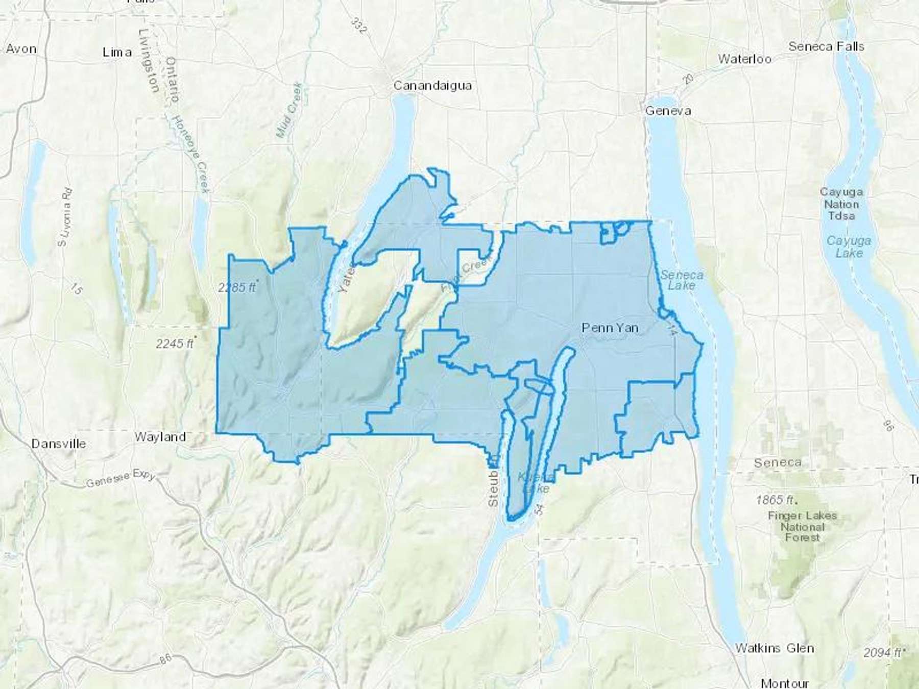 Rushco Incorporated Cash Heating Oil Delivery Map Map With The Rushco Incorporated Heating Oil Delivery Area Shaded In Blue