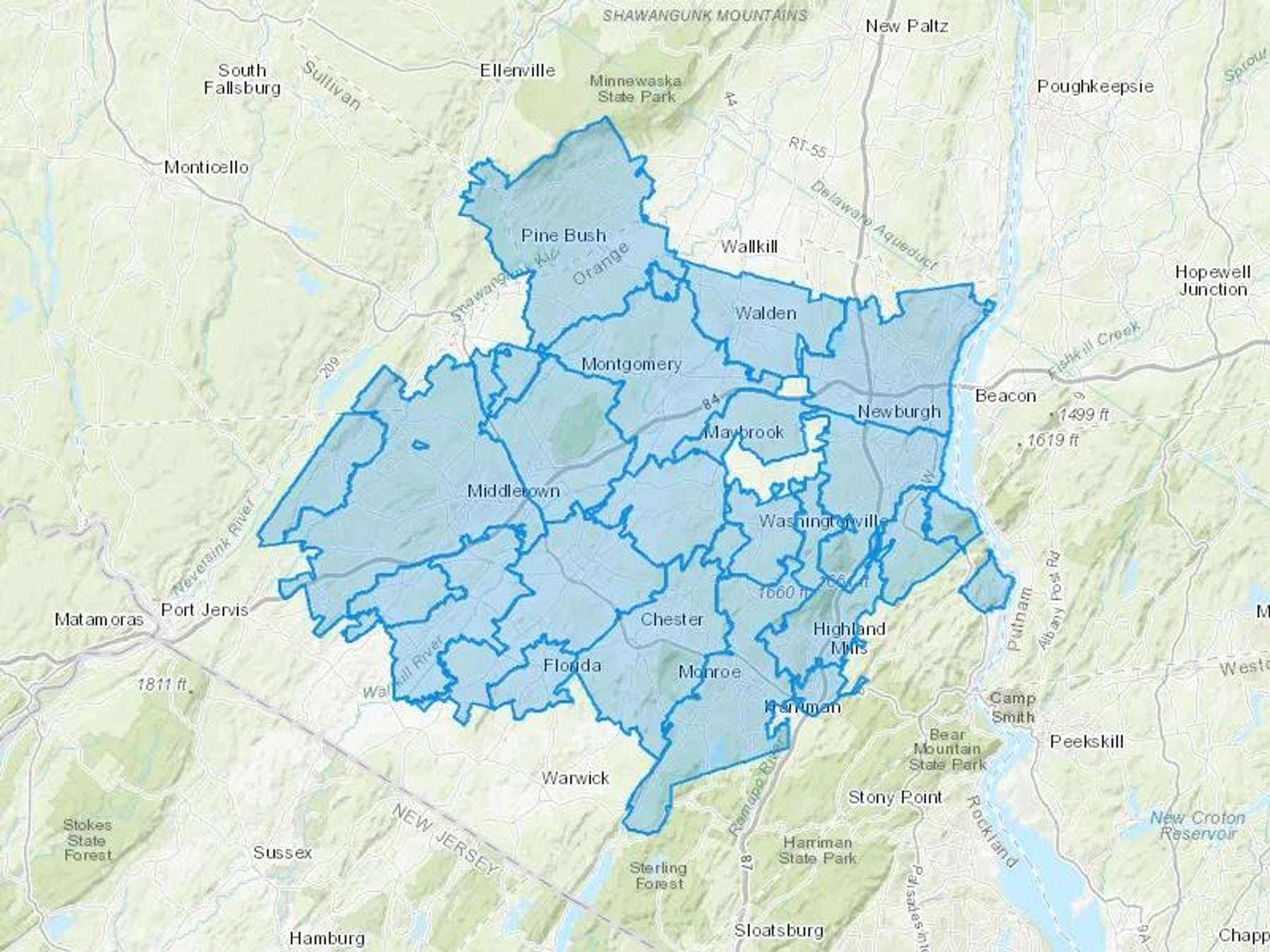 Evergreen Fuels Inc Cash Heating Oil Delivery Map Map With The Evergreen Fuels Inc Heating Oil Delivery Area Shaded In Blue