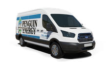 Penguin Energy Corp furnace repair van Photo of a Penguin Energy Corp furnace repair van