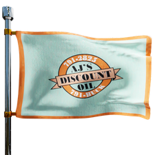 AJ's Discount Oil Company Heating Oil Prices Flag Photo of AJ's Discount Oil Company flag denoting best heating oil prices the company offers