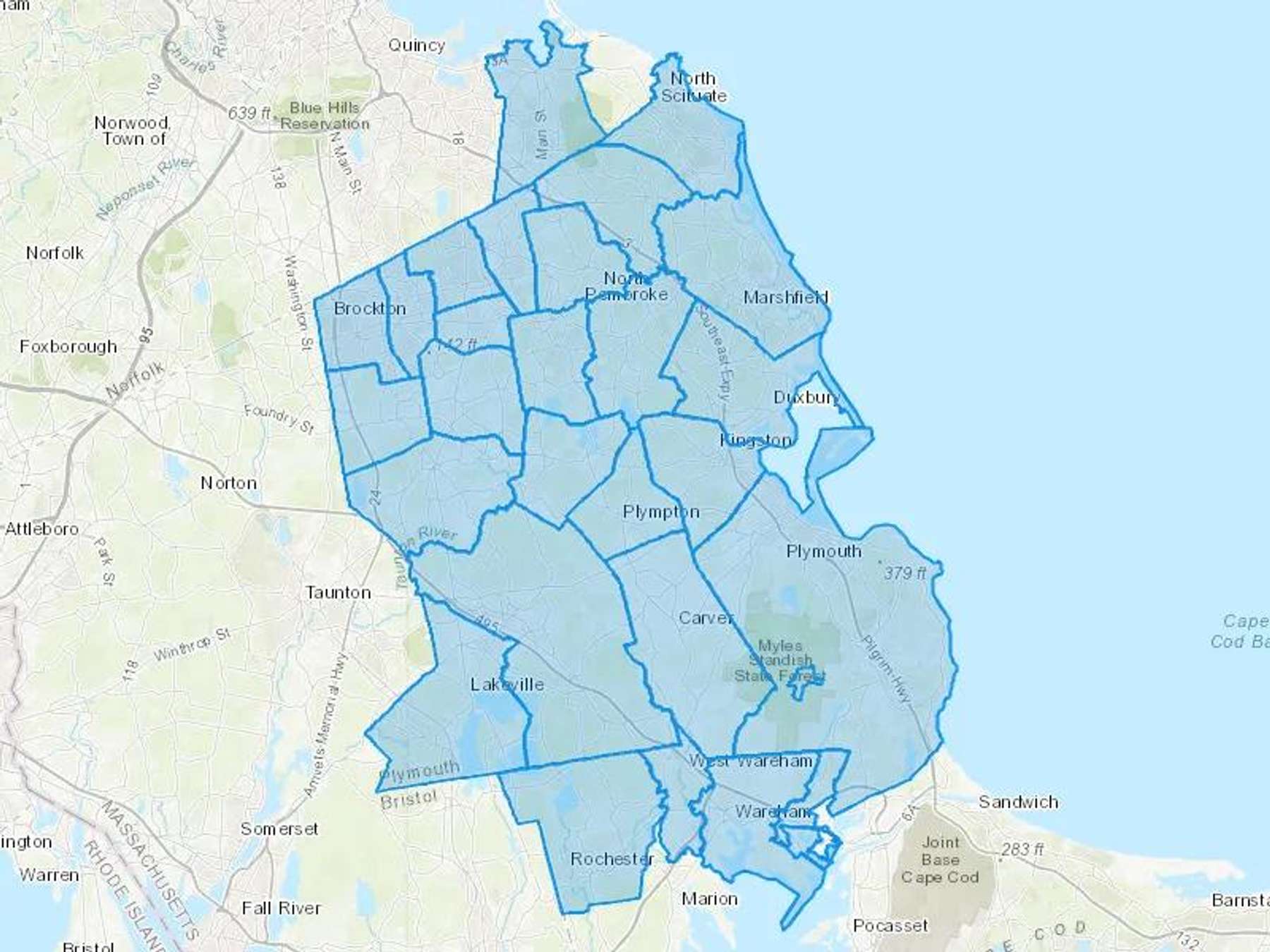 Fawcett Energy Partners Cash Heating Oil Delivery Map Map With The Fawcett Energy Partners Heating Oil Delivery Area Shaded In Blue