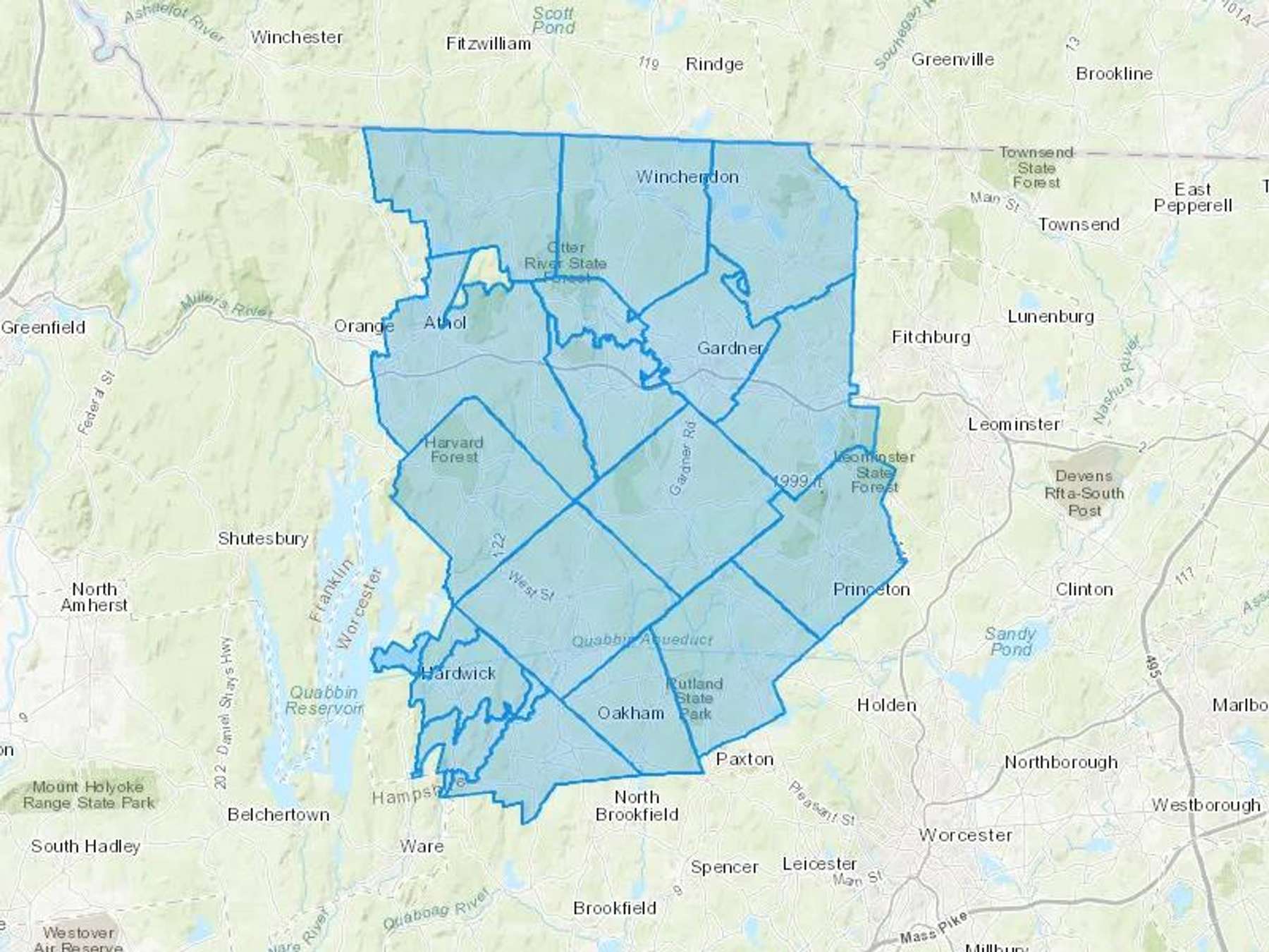 Ron's Fuel Oil Cash Heating Oil Delivery Map Map With The Ron's Fuel Oil Heating Oil Delivery Area Shaded In Blue