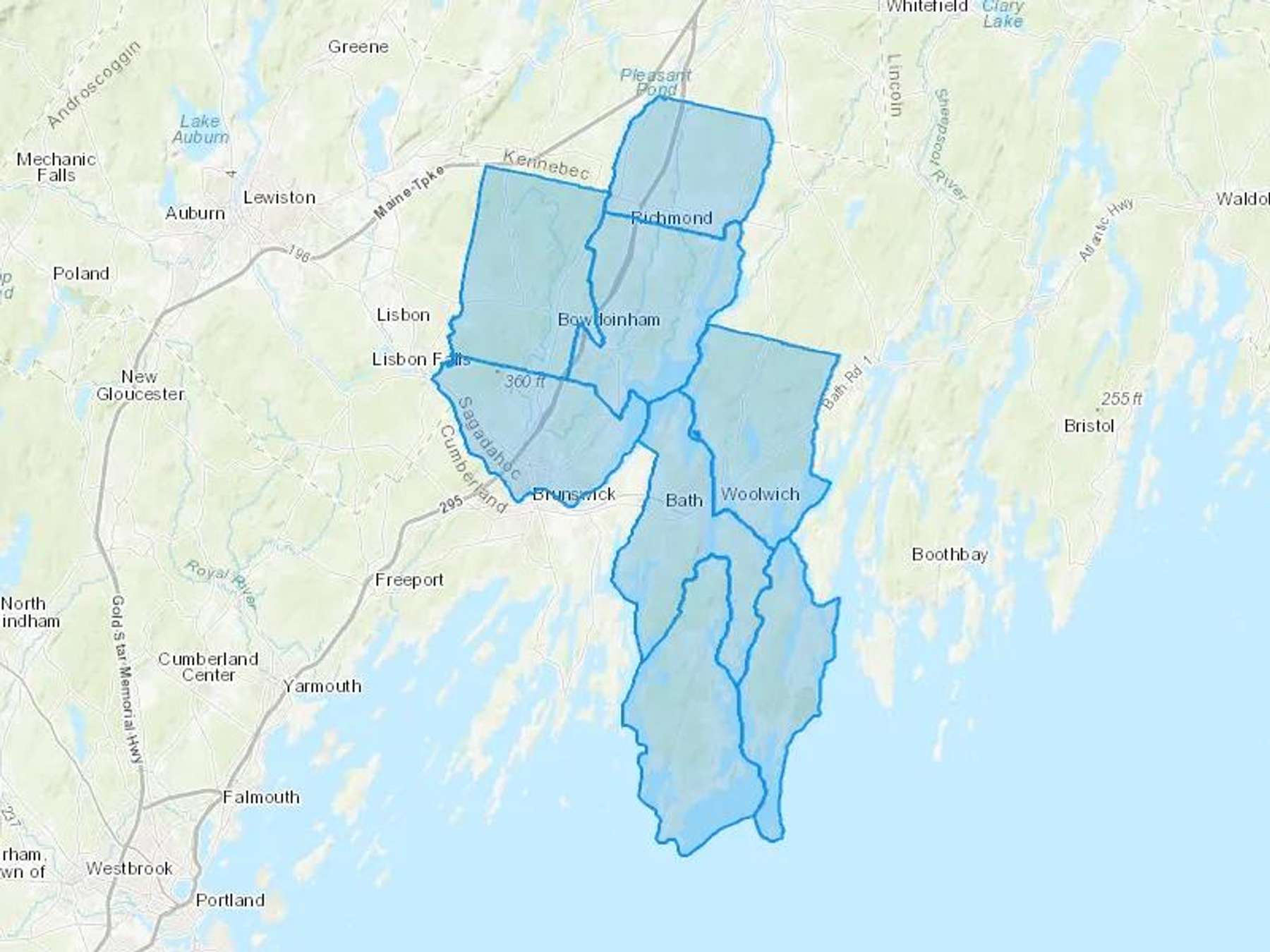 O'Farrell Energy Cash Heating Oil Delivery Map Map With The O'Farrell Energy Heating Oil Delivery Area Shaded In Blue