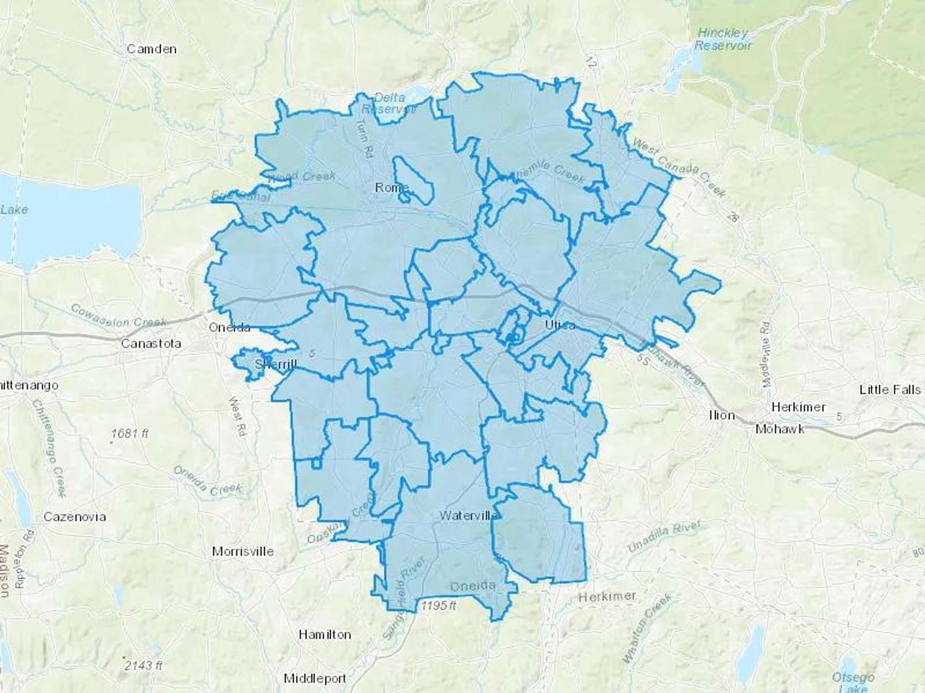 Thermo Petroleum Products Inc Cash Heating Oil Delivery Map Map With The Thermo Petroleum Products Inc Heating Oil Delivery Area Shaded In Blue