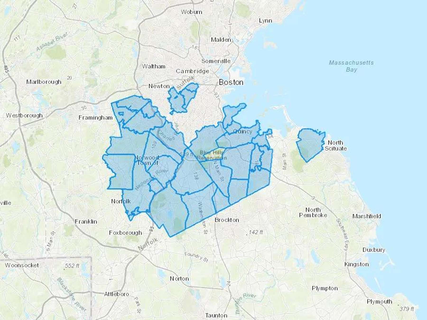 Burke Oil Cash Heating Oil Delivery Map Map With The Burke Oil Heating Oil Delivery Area Shaded In Blue
