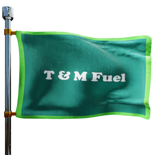 T & M Fuel cash heating oil price logo