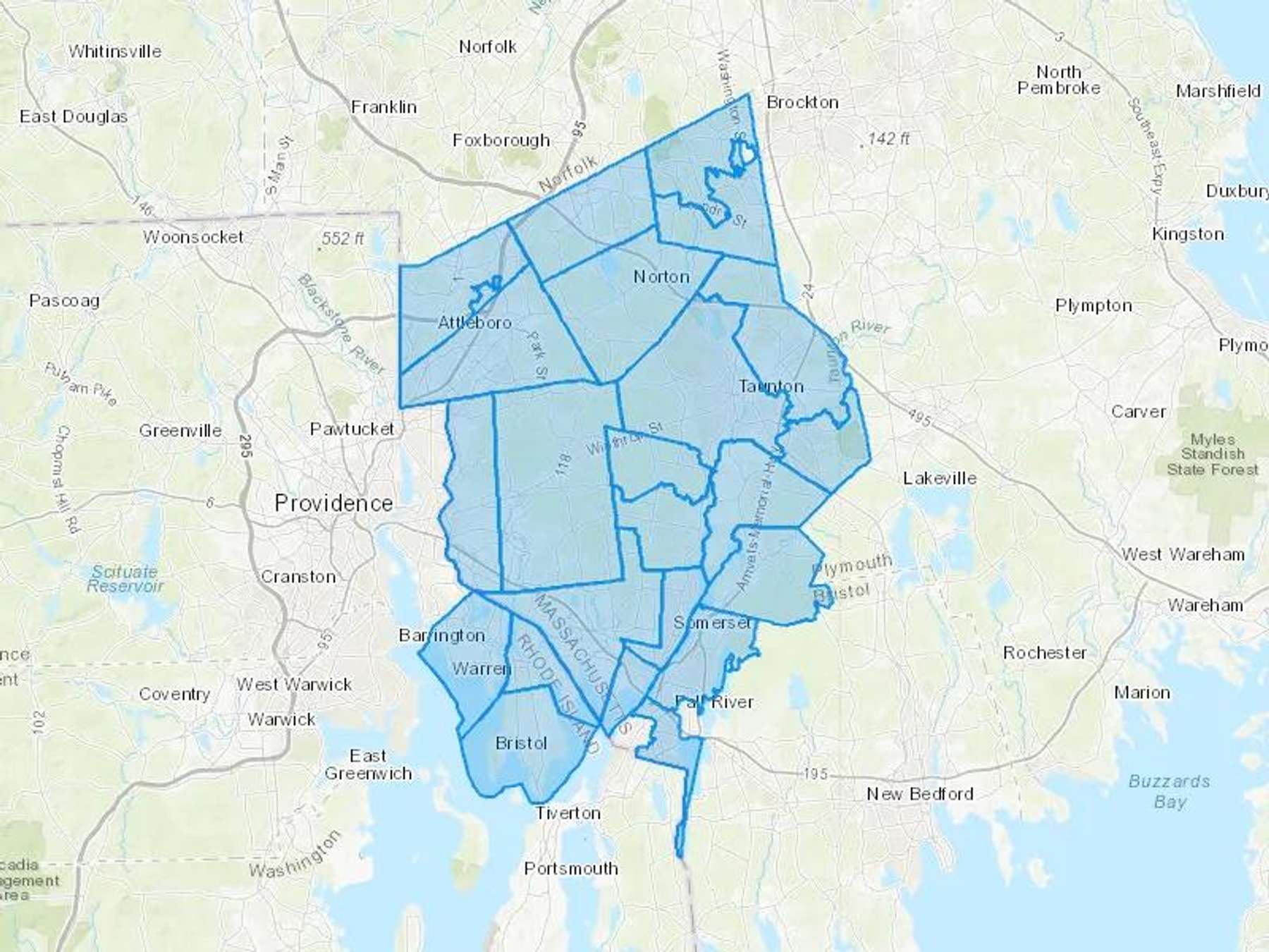 T & M Fuel Cash Heating Oil Delivery Map Map With The T & M Fuel Heating Oil Delivery Area Shaded In Blue