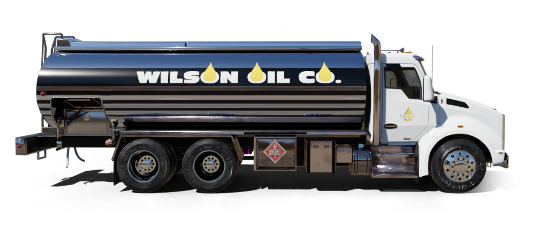 Slomin's Inc Heating Oil Truck Slomin's Inc residential home heating oil truck downtown in Baldwin, Long Island, New York delivering fuel oil.