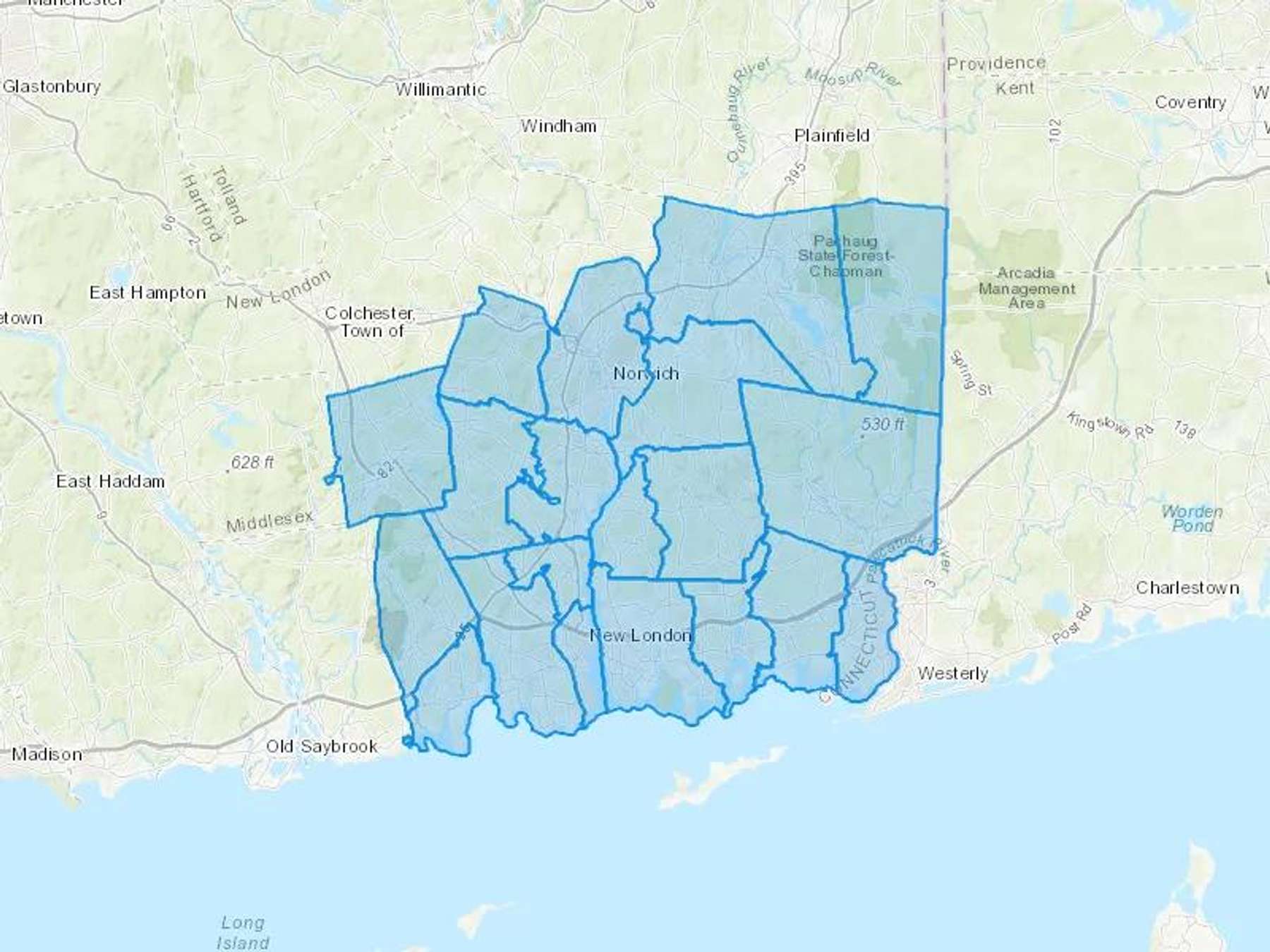 Densmore Oil Inc Cash Heating Oil Delivery Map Map With The Densmore Oil Inc Heating Oil Delivery Area Shaded In Blue