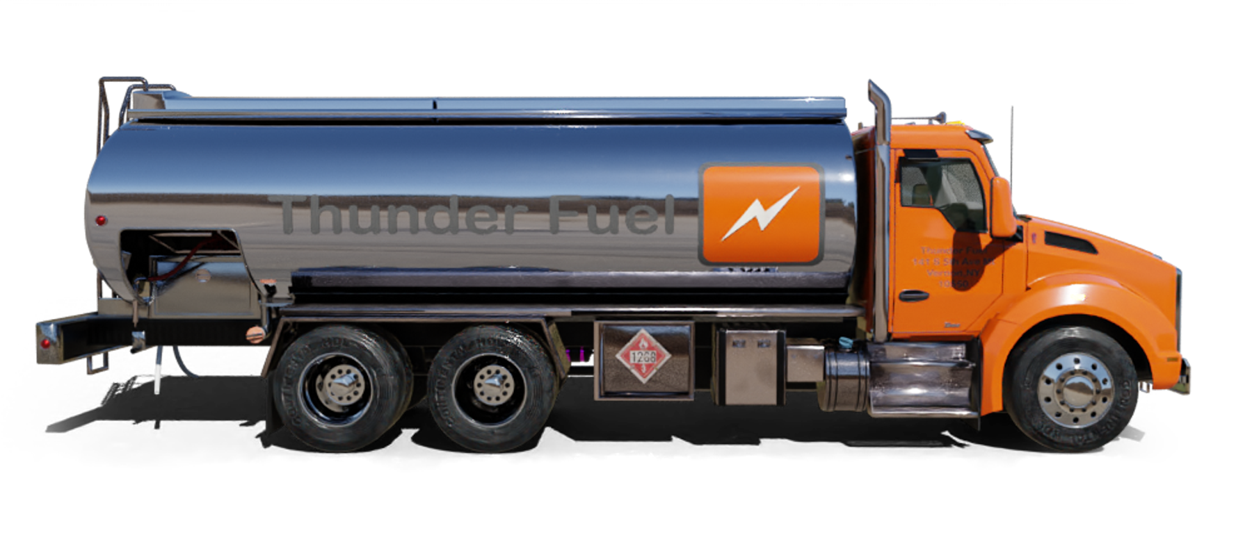 Pacific Fuel Oil Heating Oil Truck Pacific Fuel Oil residential home heating oil truck in front of a white stucco bungalow with a red gravel driveway in Cedarhurst, Long Island, New York delivering fuel oil.