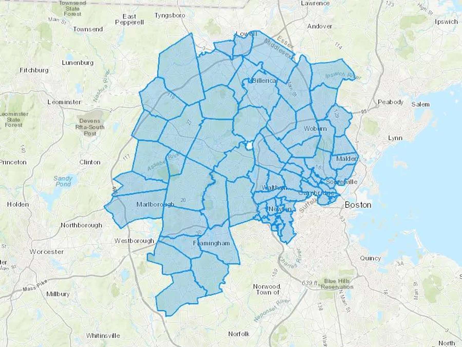 Taylor & Murphy Inc Cash Heating Oil Delivery Map Map With The Taylor & Murphy Inc Heating Oil Delivery Area Shaded In Blue