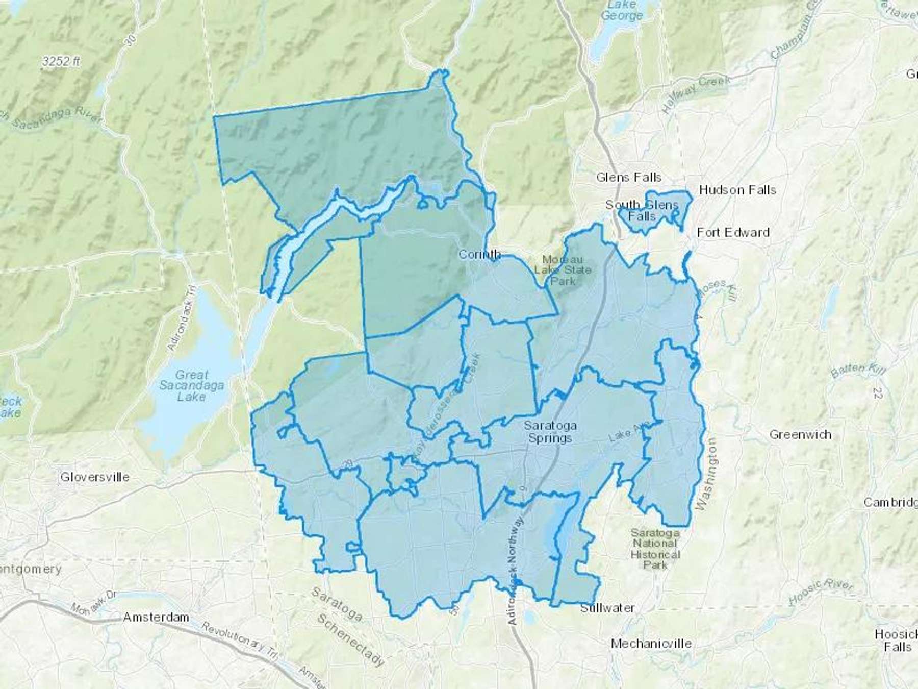 Corinth Oil Delivery Inc Cash Heating Oil Delivery Map Map With The Corinth Oil Delivery Inc Heating Oil Delivery Area Shaded In Blue
