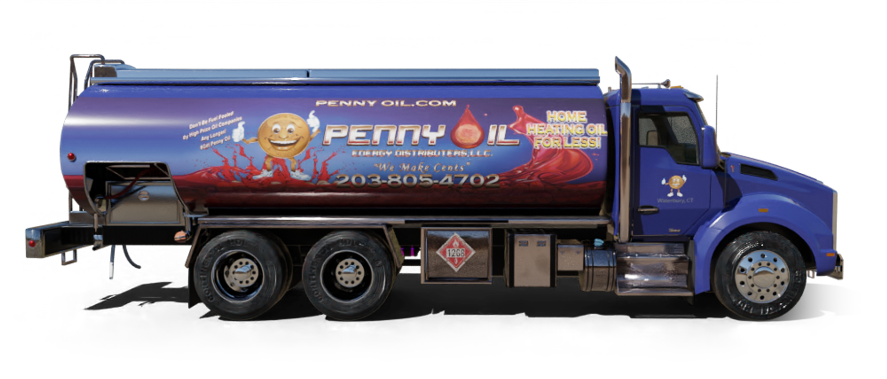 Slomin's Inc Heating Oil Truck Slomin's Inc residential home heating oil truck downtown in Baldwin, Long Island, New York delivering fuel oil.