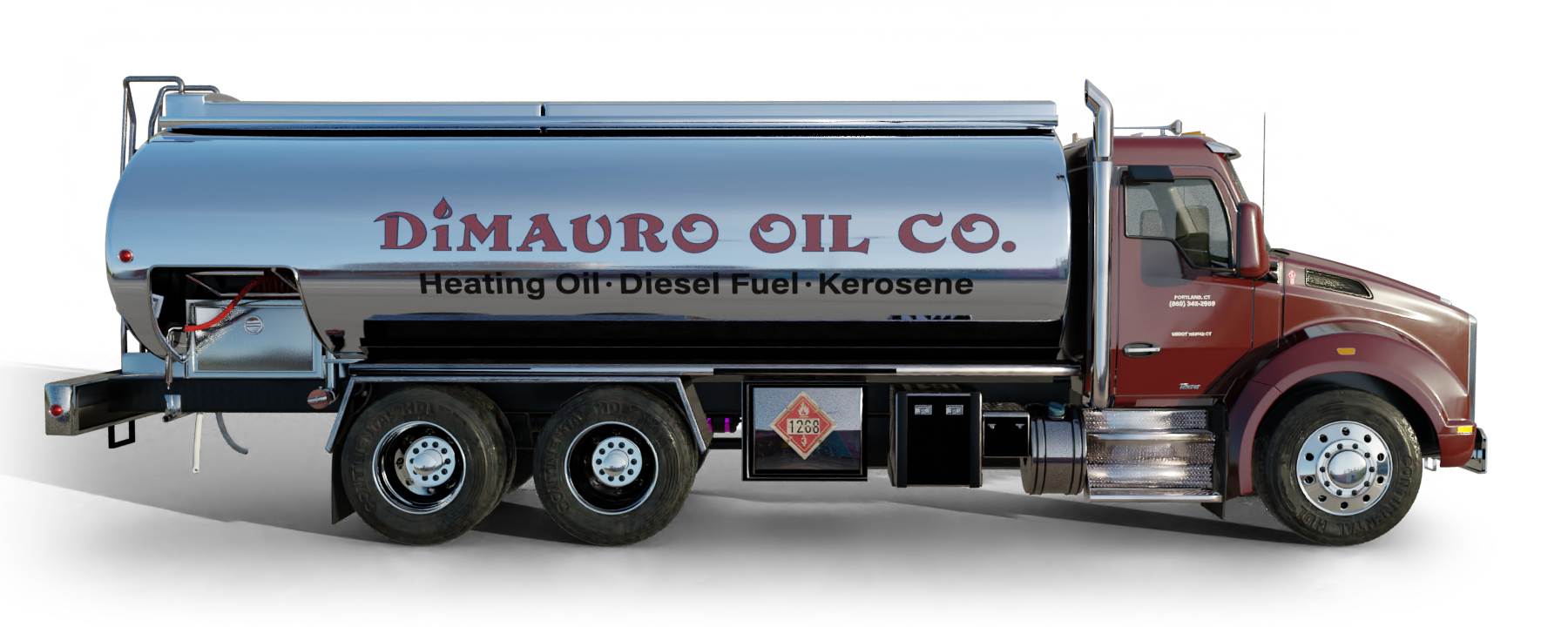 B & H Oil's Heating Oil Truck B & H Oil's Heating Oil Truck parked in front of barbar shop