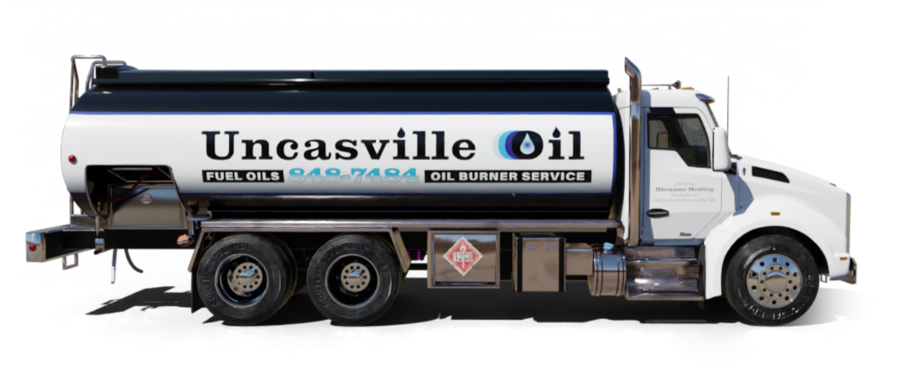 B & H Oil's Heating Oil Truck B & H Oil's Heating Oil Truck parked in front of barbar shop