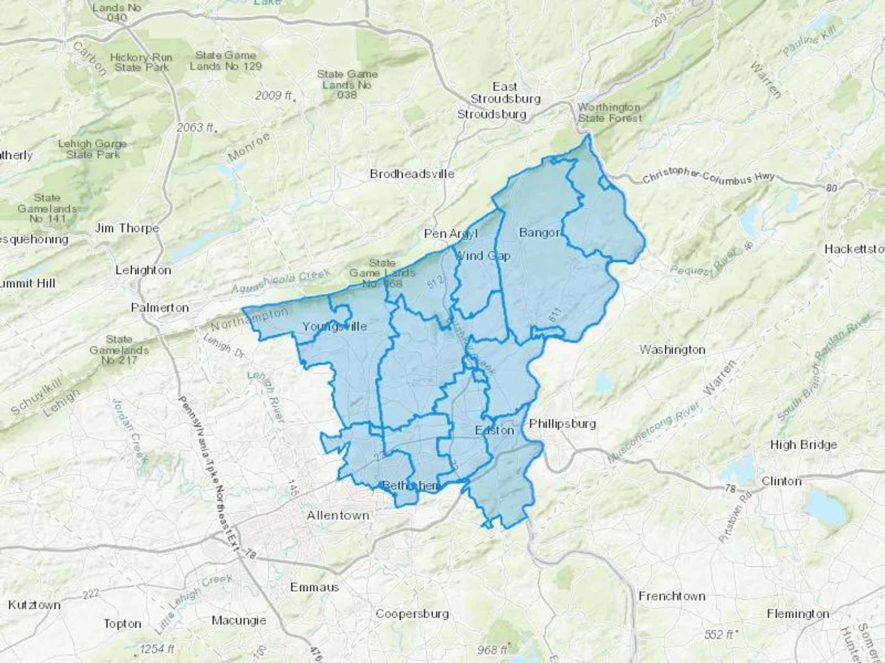 Tolinos Fuel Service Inc Cash Heating Oil Delivery Map Map With The Tolinos Fuel Service Inc Heating Oil Delivery Area Shaded In Blue