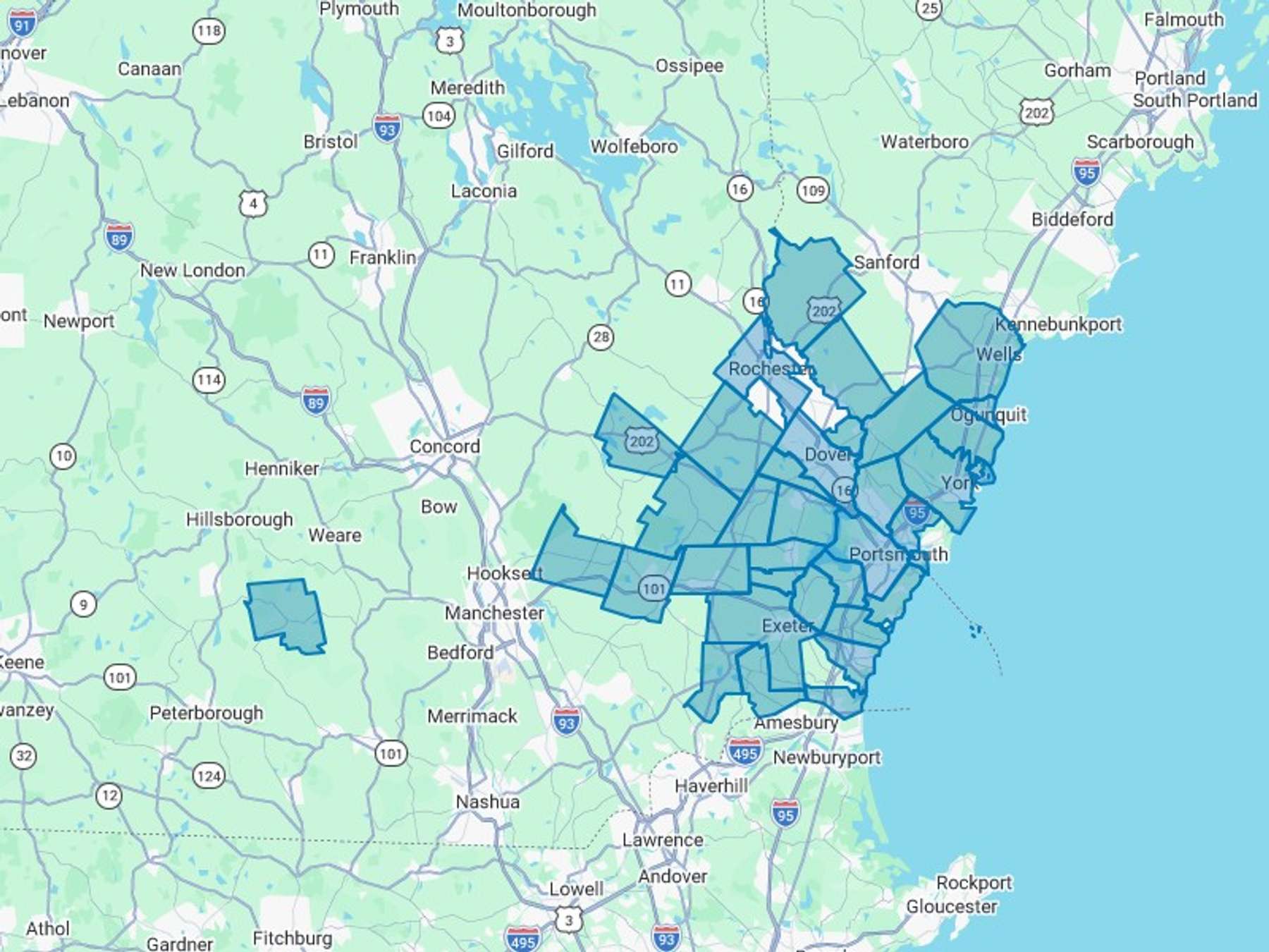 Flagship Fuel Cash Heating Oil Delivery Map Map With The Flagship Fuel Heating Oil Delivery Area Shaded In Blue