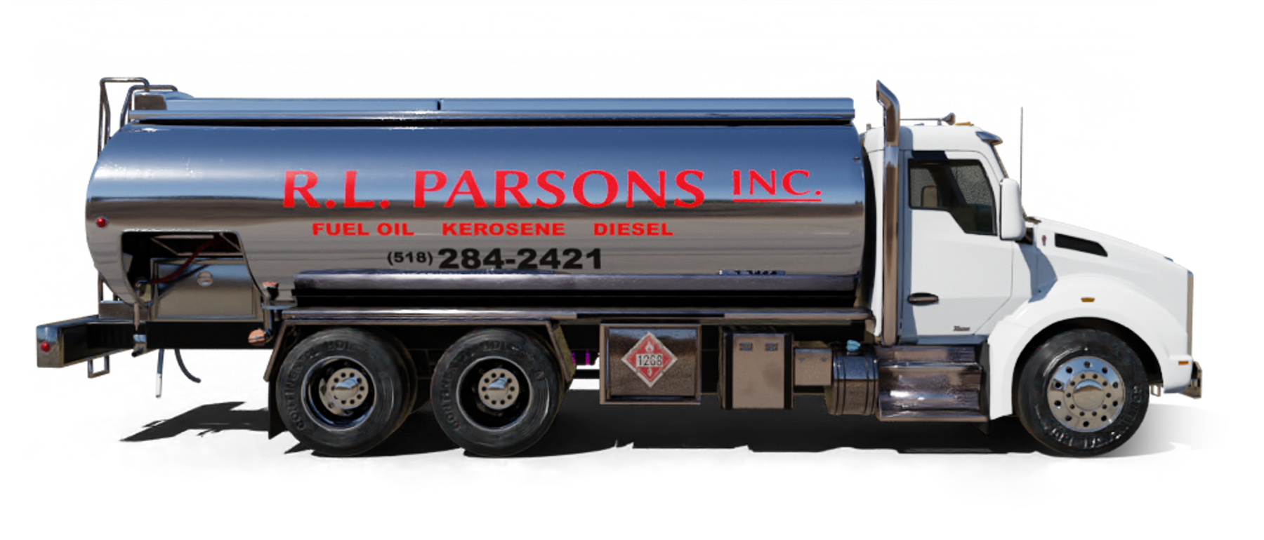 Royal Fuel Oil Heating Oil Truck Royal Fuel Oil residential home heating oil truck at the LIRR station in Lindenhurst, Long Island, New York delivering fuel oil.