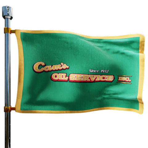 Cams Oil Service Heating Oil Prices Flag Photo of Cams Oil Service flag denoting best heating oil prices the company offers