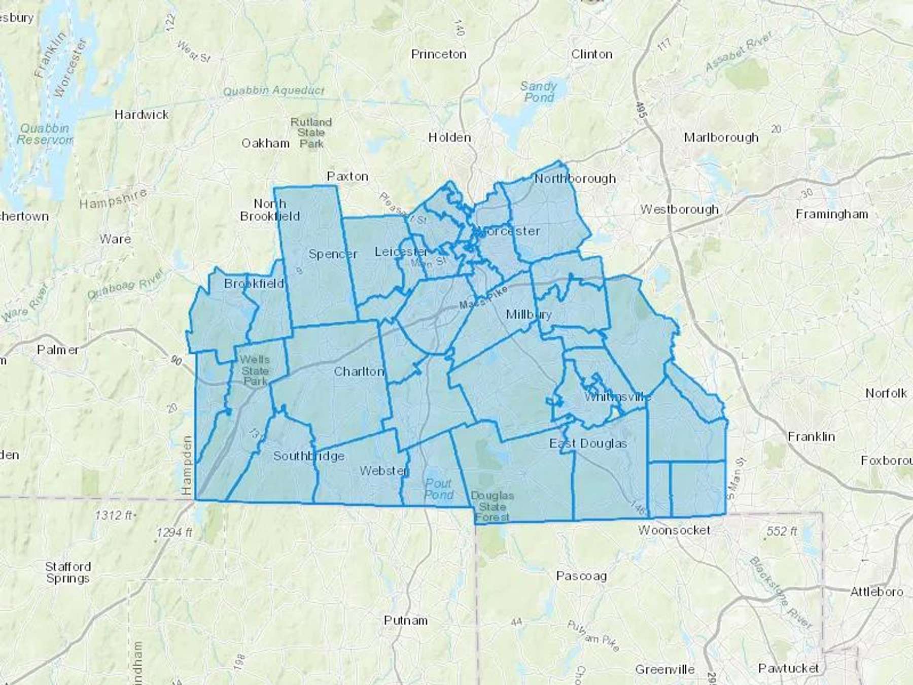Cams Oil Service Cash Heating Oil Delivery Map Map With The Cams Oil Service Heating Oil Delivery Area Shaded In Blue