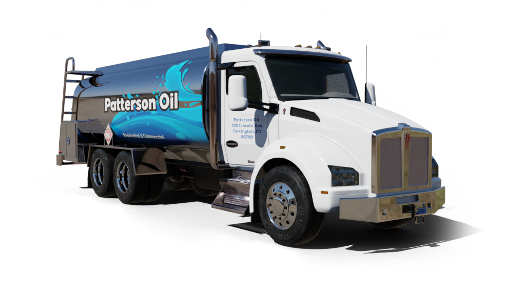 Atomic Heating Oil Heating Oil Truck Atomic Heating Oil residential home heating oil truck at the intersection of Foxhurst and Westlake in Oceanside, Long Island, New York delivering fuel oil.