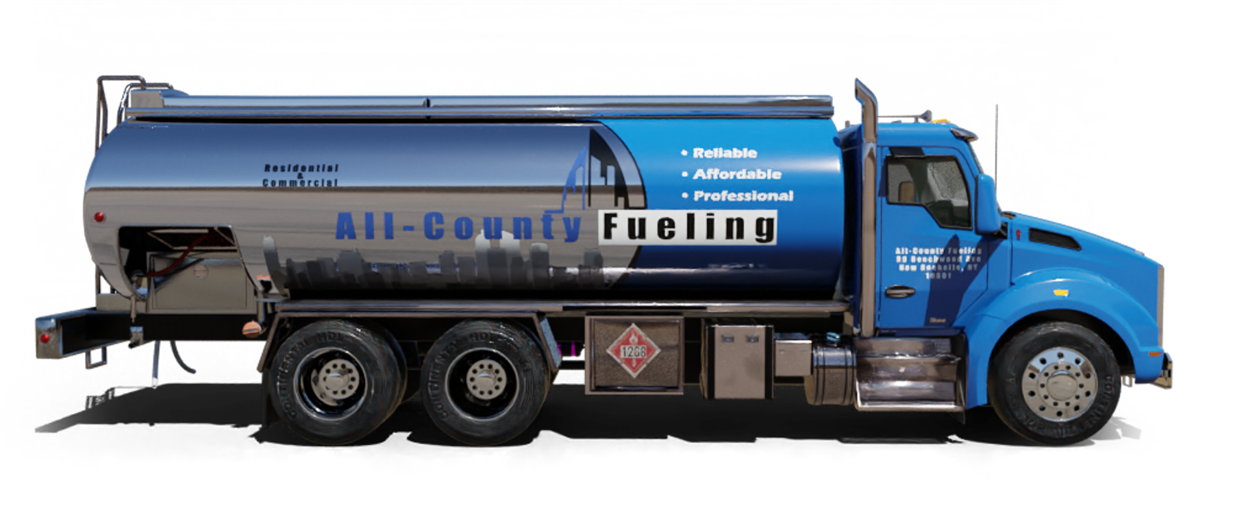 Big Al's Oil Heating Oil Truck Big Al's Oil residential home heating oil truck downtown in Rockville Centre, Long Island, New York delivering fuel oil.