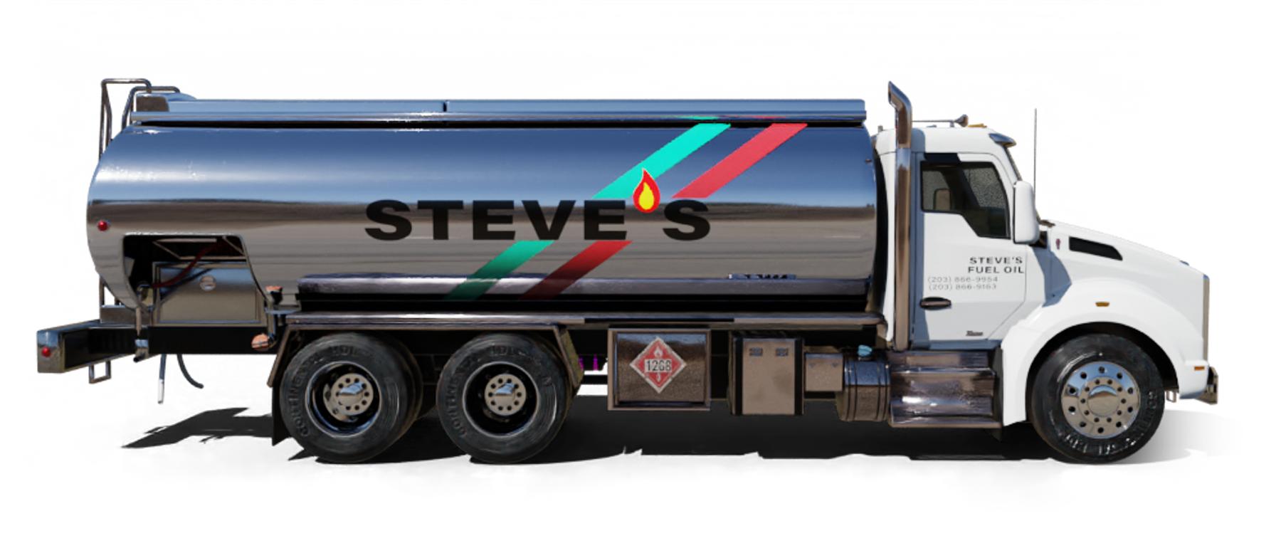 Slomin's Inc Heating Oil Truck  Slomin's Inc residential home heating oil truck downtown in Baldwin, Long Island, New York delivering fuel oil.