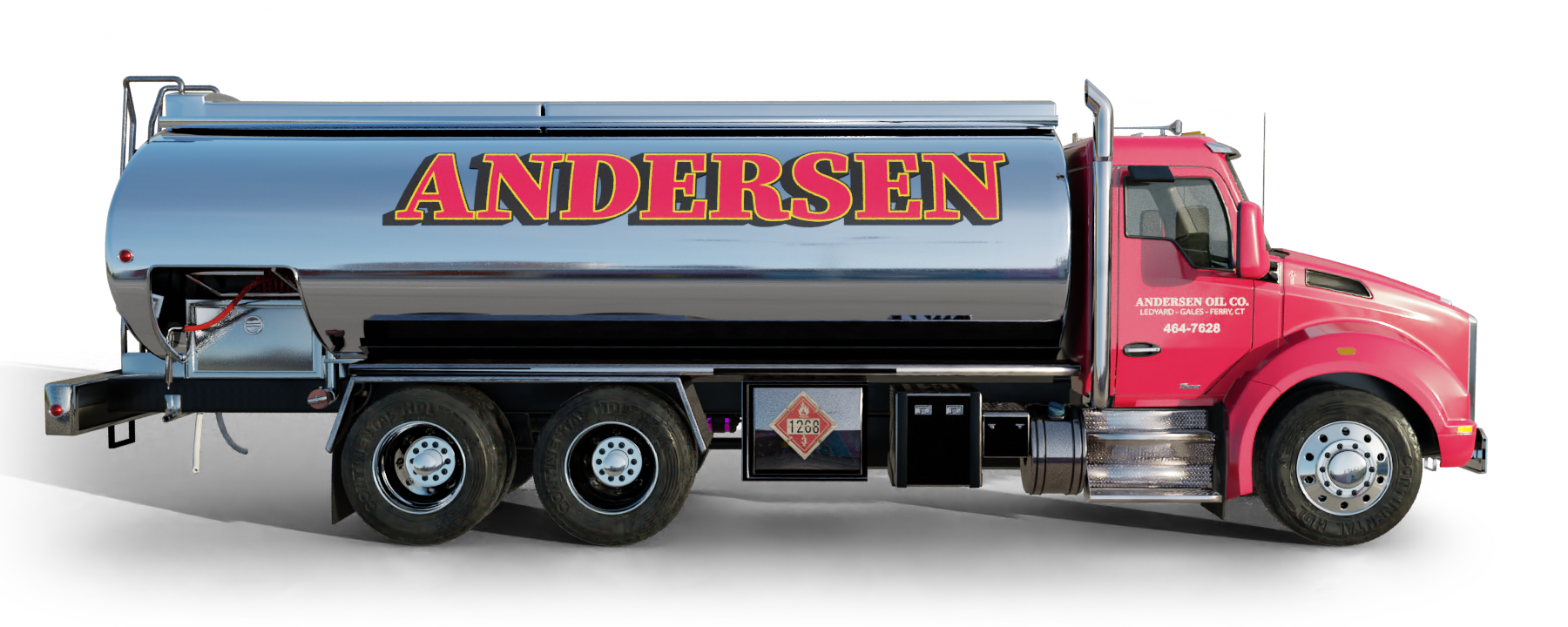 Sage Oil Service Heating Oil Truck Sage Oil Service residential home heating oil truck in the shopping district in Quogue, Long Island, New York delivering fuel oil.