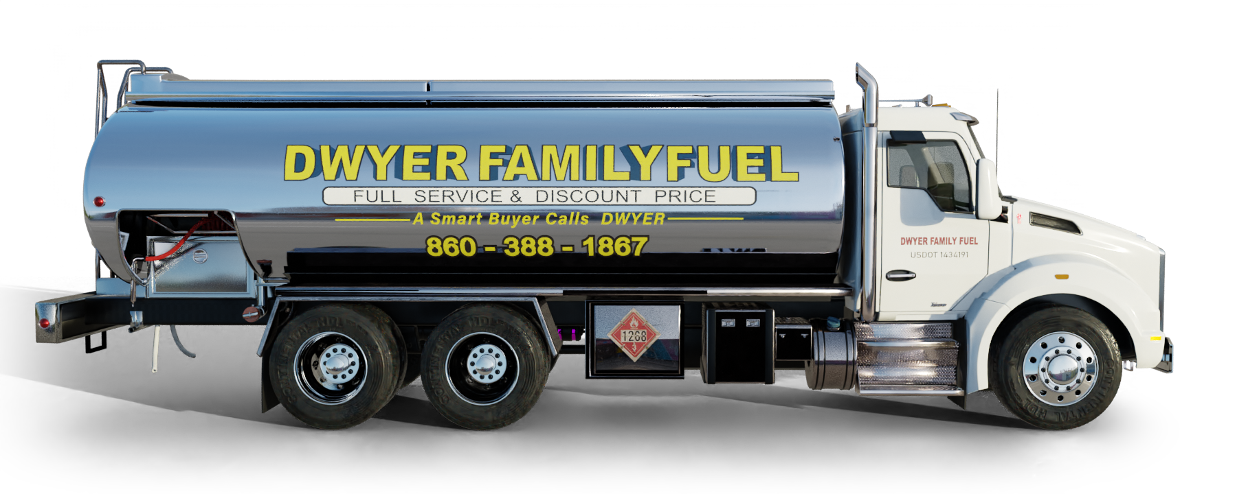 At Your Service Oil Heating Oil Truck At Your Service Oil residential home heating oil truck at the intersection of Grand Avenue and Prospect Street in Baldwin, Long Island, New York delivering fuel oil.