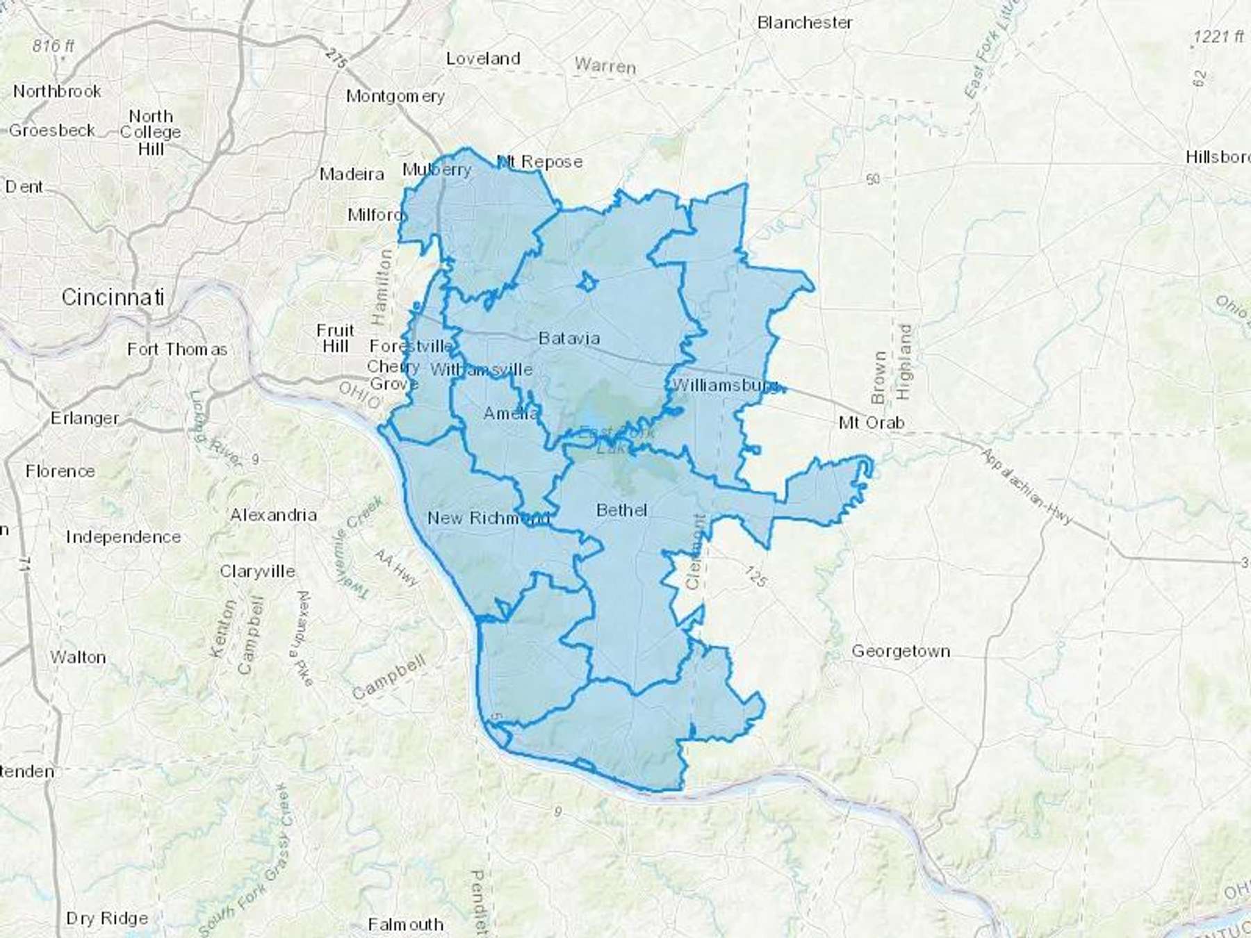 Arnolds Marathon Cash Heating Oil Delivery Map Map With The Arnolds Marathon Heating Oil Delivery Area Shaded In Blue