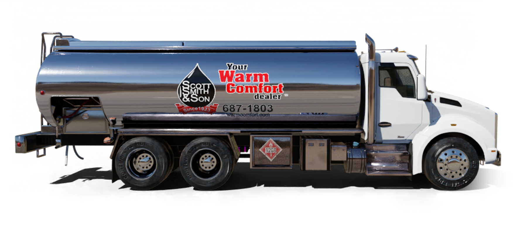 Set Fuel Heating Oil Truck  Set Fuel residential home heating oil truck with a sign demarking the town border in East Islip, Long Island, New York delivering fuel oil.