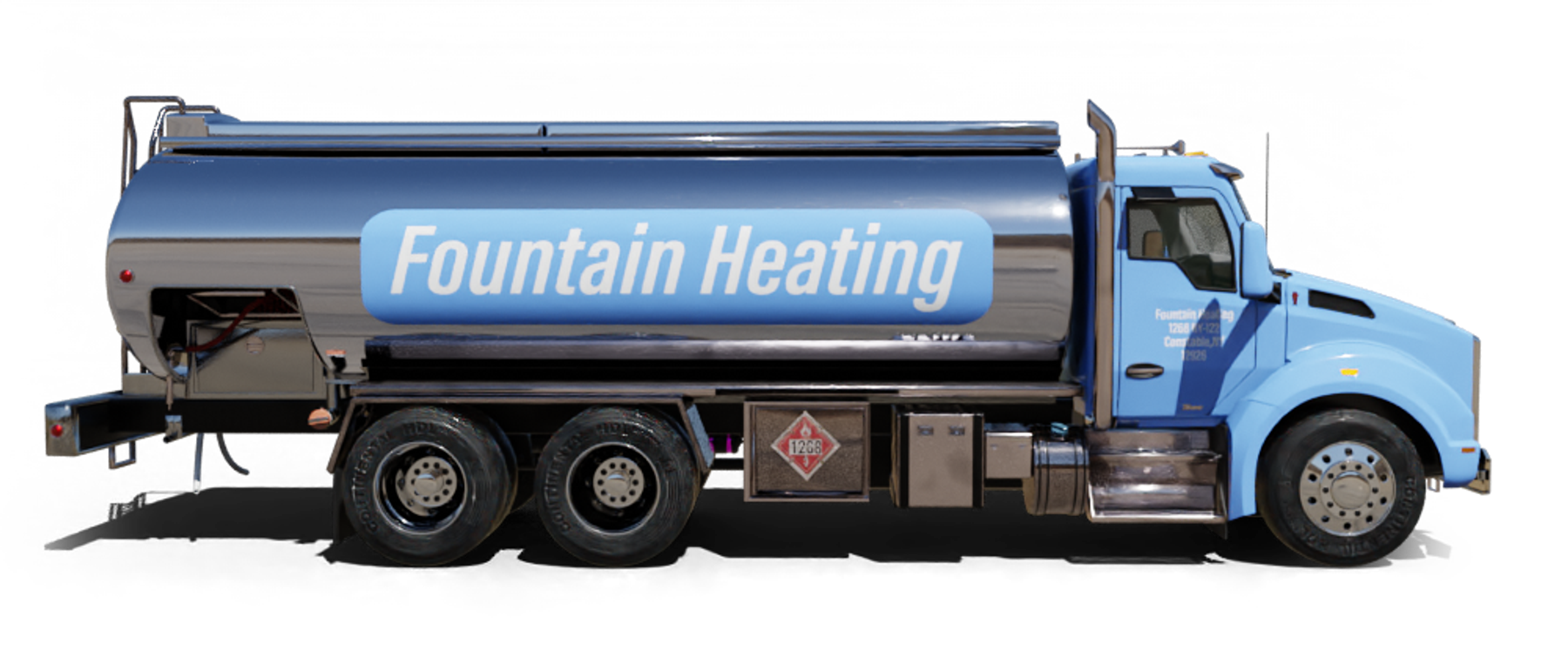 Frank Brothers Fuel Heating Oil Truck Frank Brothers Fuel residential home heating oil truck parked at an oceanfront mansion in Bay Shore, Long Island, New York delivering fuel oil.