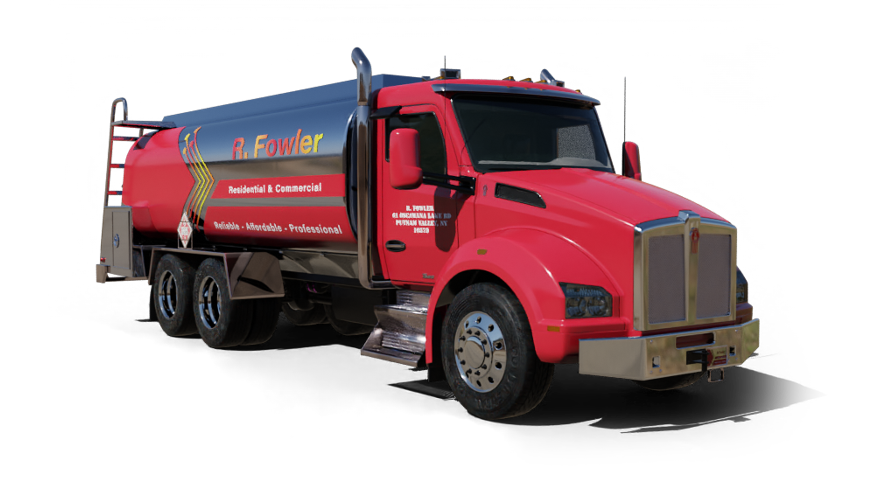 S & T Fuel Heating Oil Truck S & T Fuel residential home heating oil truck on a clear afternoon in Holbrook, Long Island, New York delivering fuel oil.