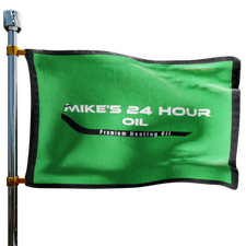 Mike's 24 Hour Oil burner service Heating Oil Prices Flag Photo of Mike's 24 Hour Oil burner service flag denoting best heating oil prices the company offers