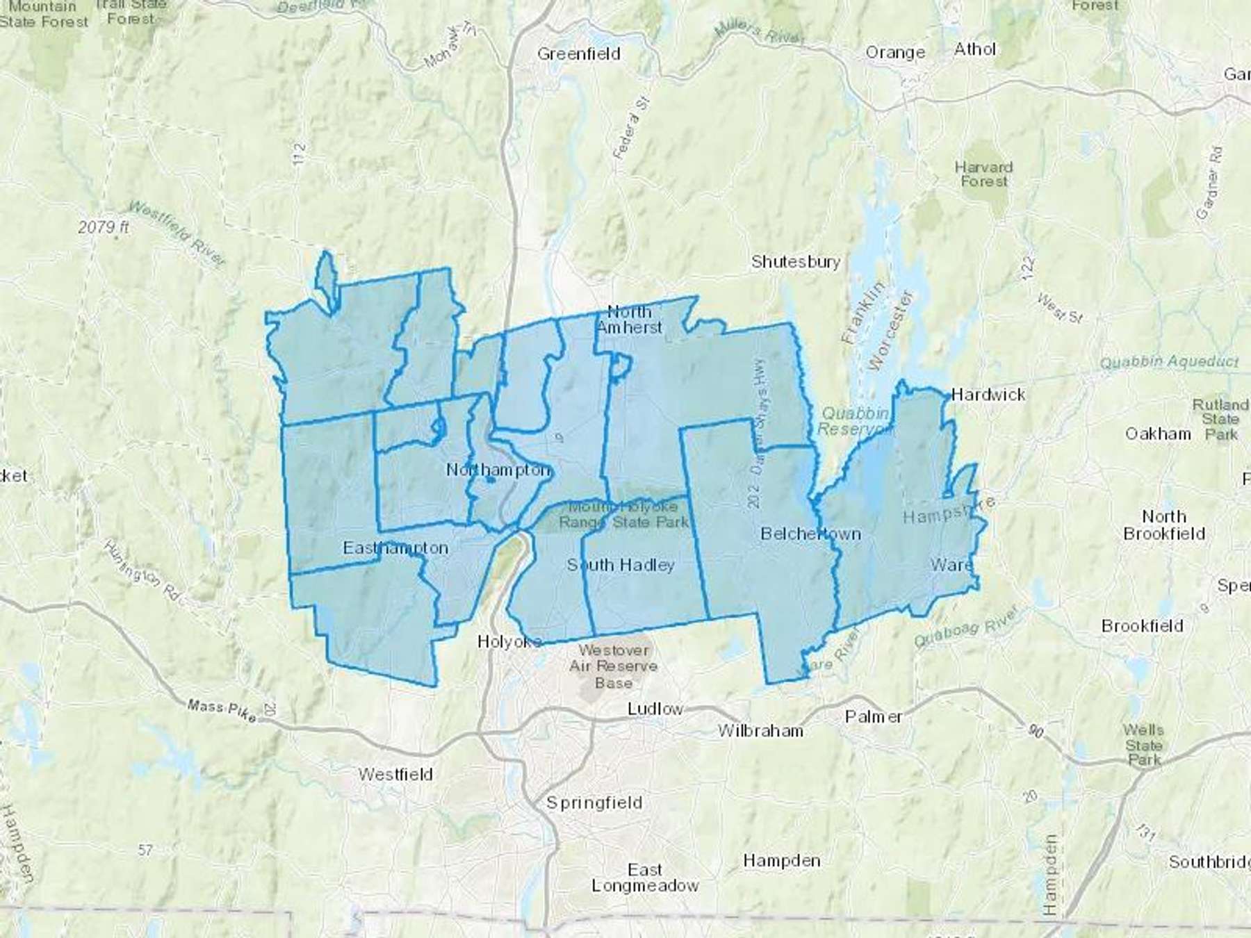Surner Heating Co Inc Cash Heating Oil Delivery Map Map With The Surner Heating Co Inc Heating Oil Delivery Area Shaded In Blue