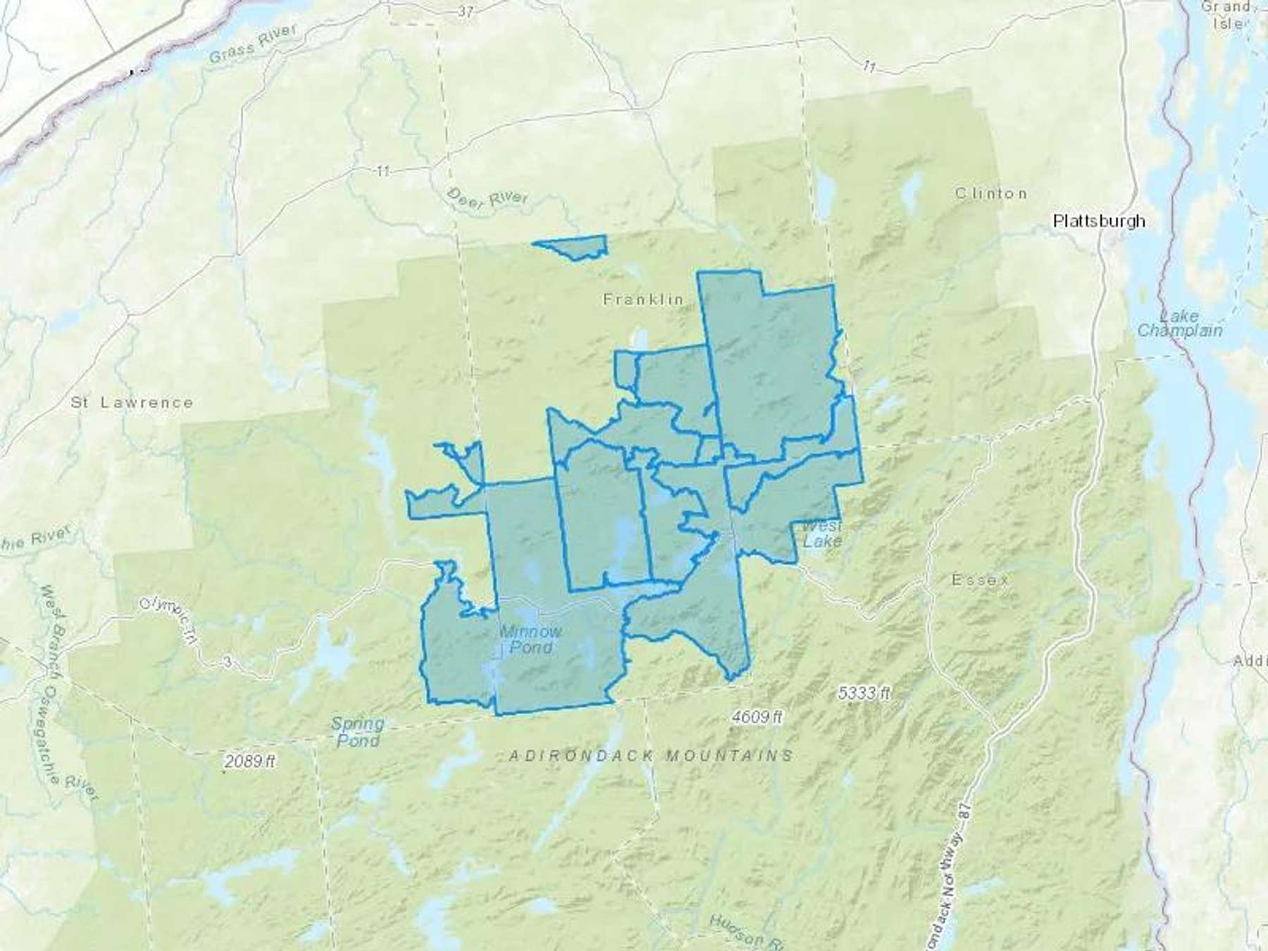 PJ Hyde & Son Inc Cash Heating Oil Delivery Map Map With The PJ Hyde & Son Inc Heating Oil Delivery Area Shaded In Blue