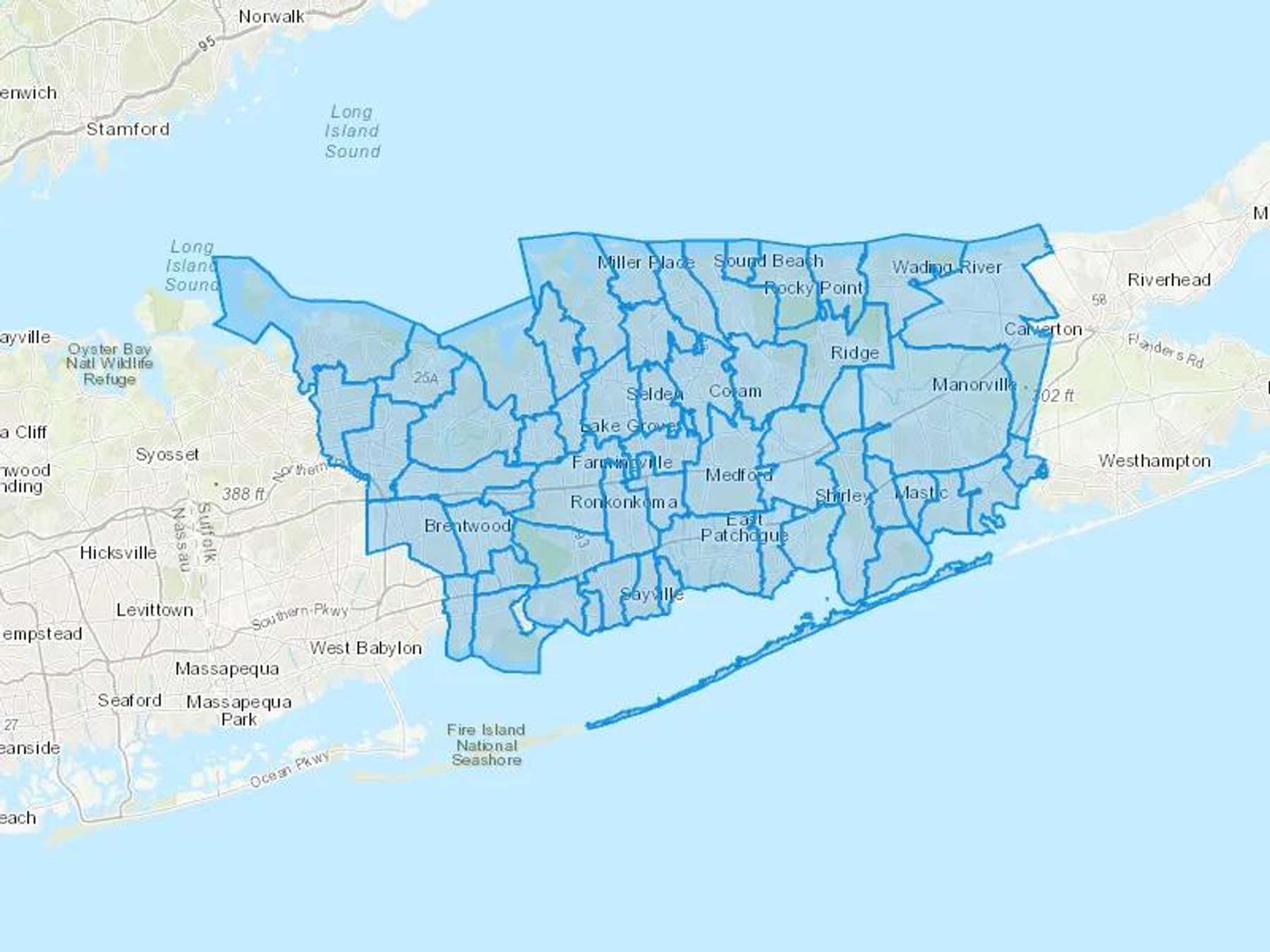 DADS Oil Service Inc Cash Heating Oil Delivery Map Map With The DADS Oil Service Inc Heating Oil Delivery Area Shaded In Blue