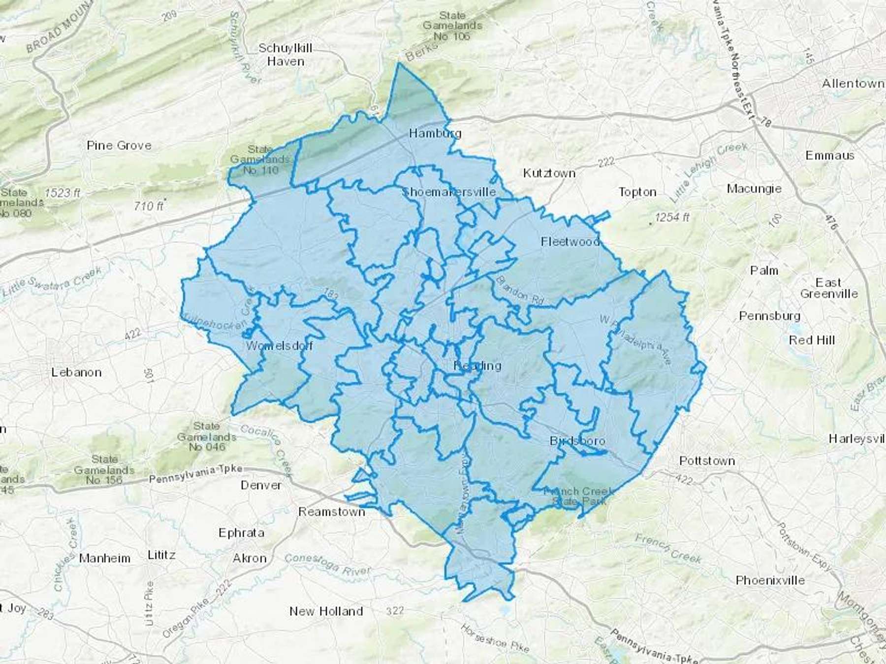 Werley Energy Cash Heating Oil Delivery Map Map With The Werley Energy Heating Oil Delivery Area Shaded In Blue