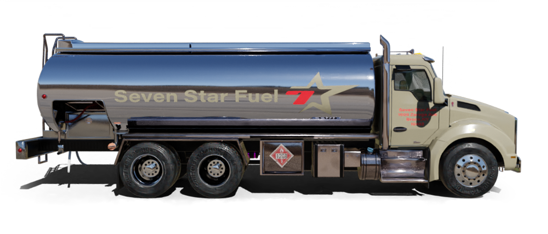 Marlon Bulger Heating Oil Truck Marlon Bulger residential home heating oil truck in the Acorn St parking lot in Wyandanch, Long Island, New York delivering fuel oil.